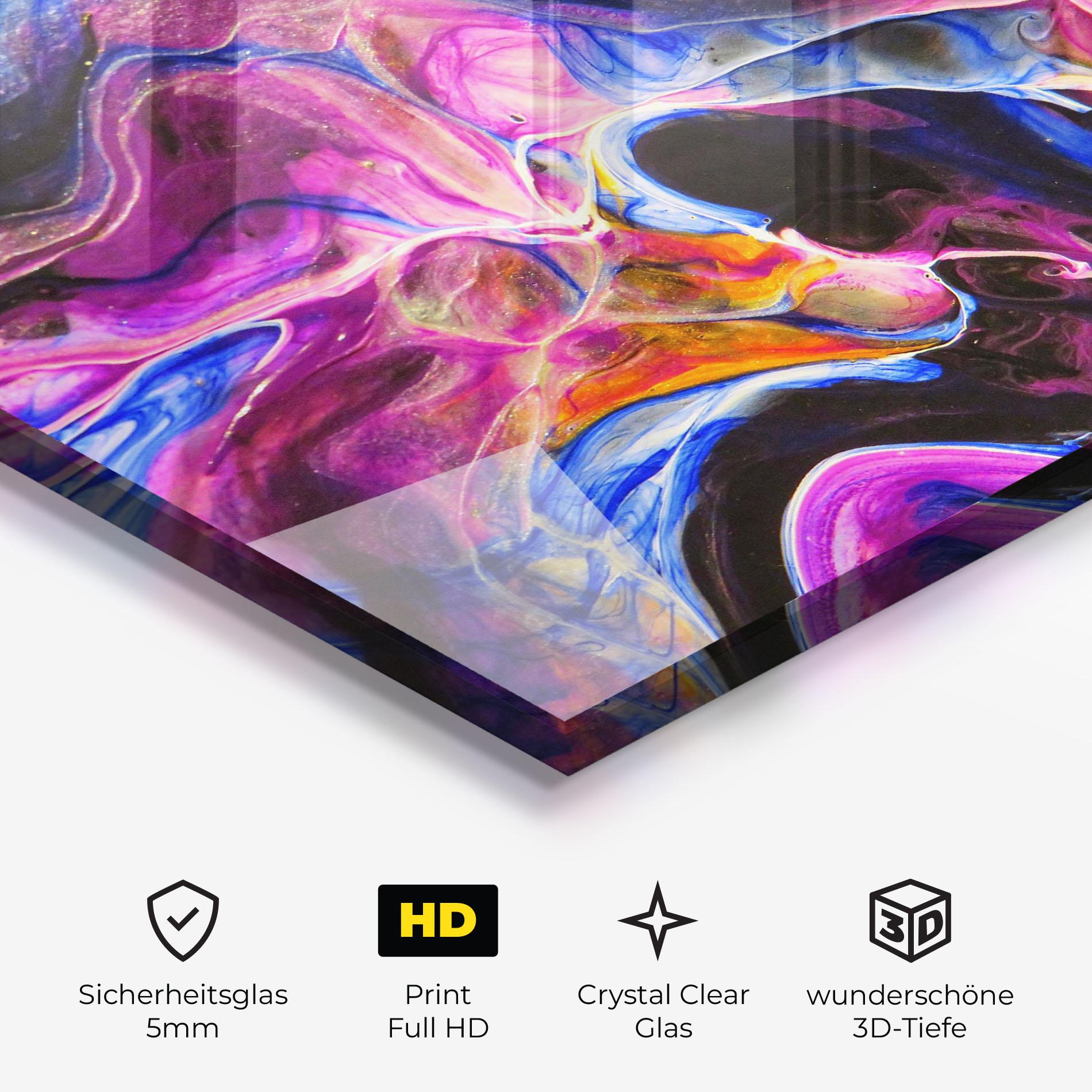 Glasbild Colourful Abstract Shades mockup 3