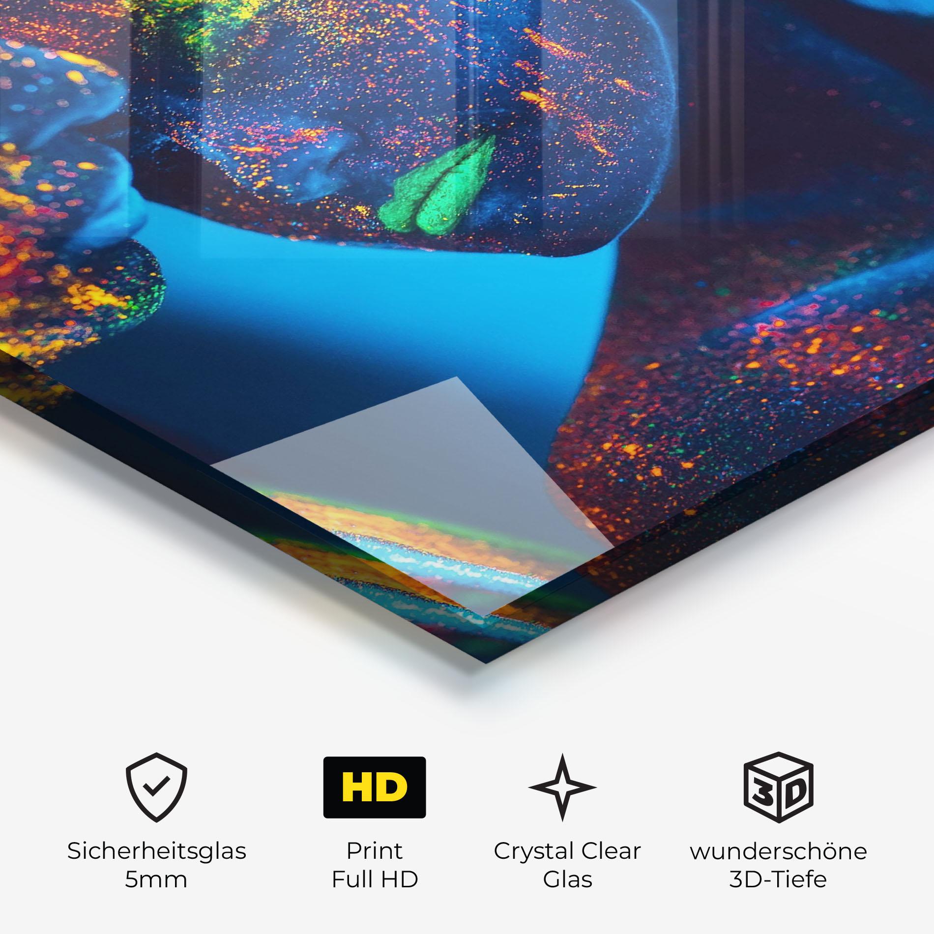 Glasbild Fluorescent Couple mockup 3