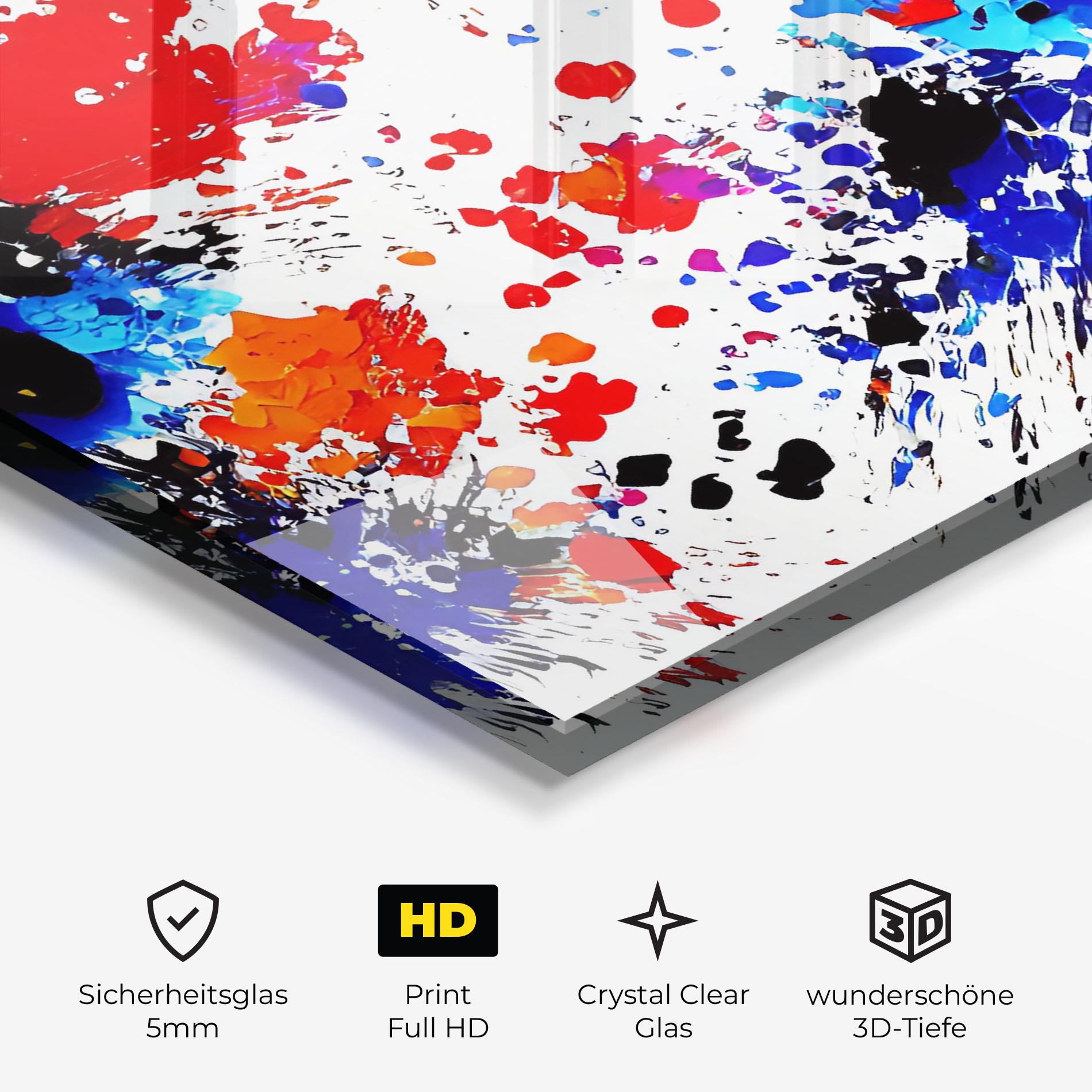 Glasbild Oil Red Paint mockup 3