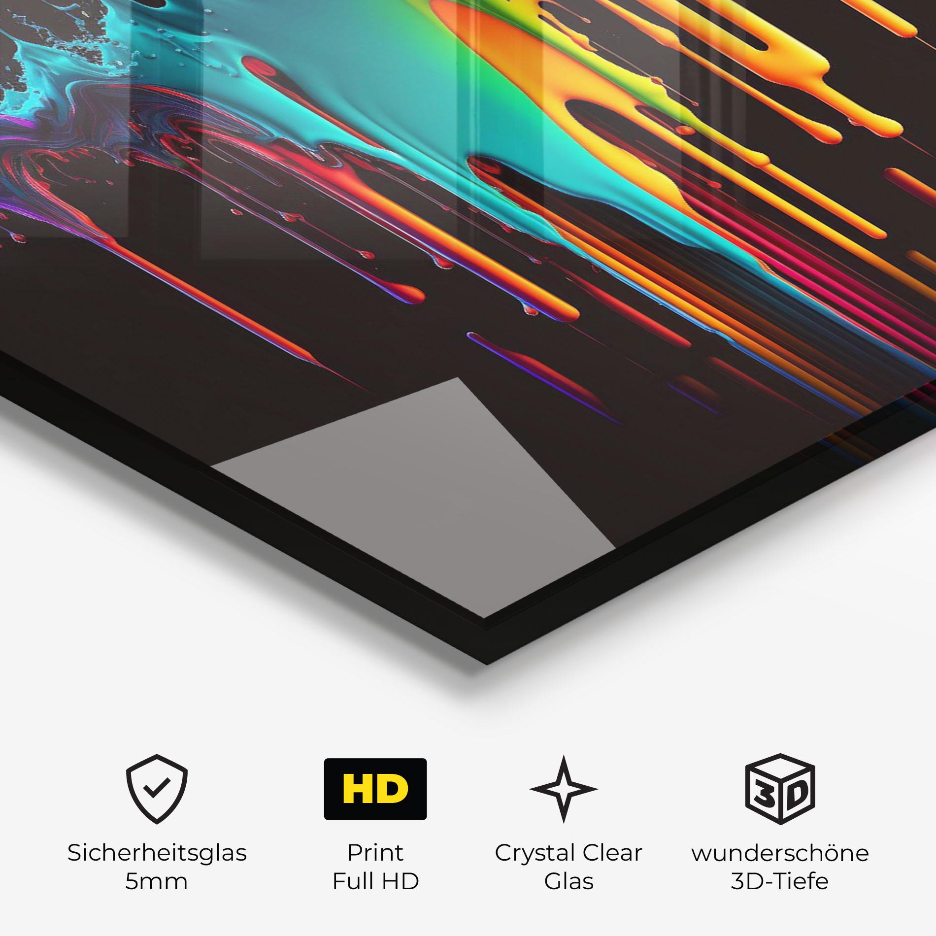 Glasbild Rainbow Floating Colors mockup 3