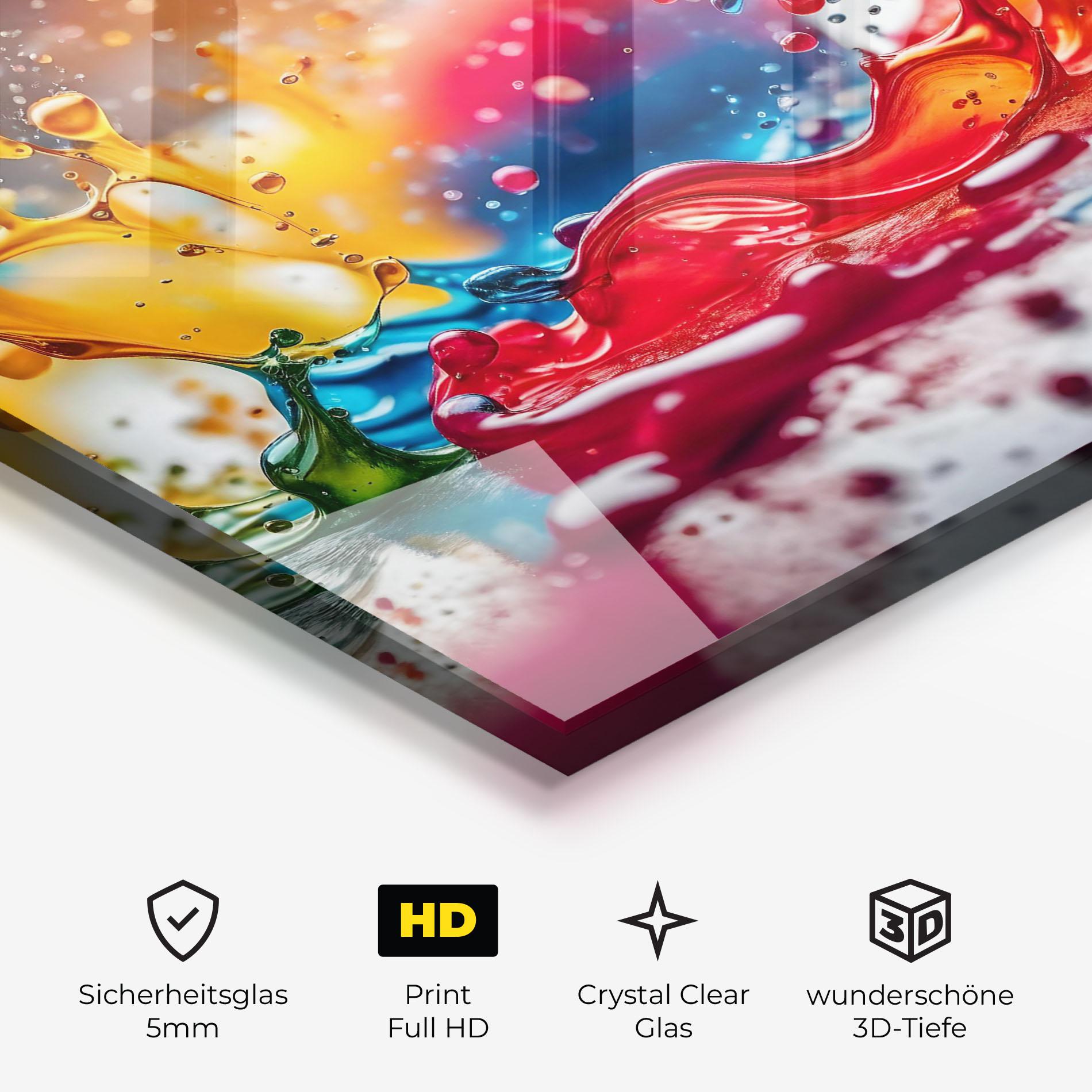 Glasbild Water Color Splash mockup 3