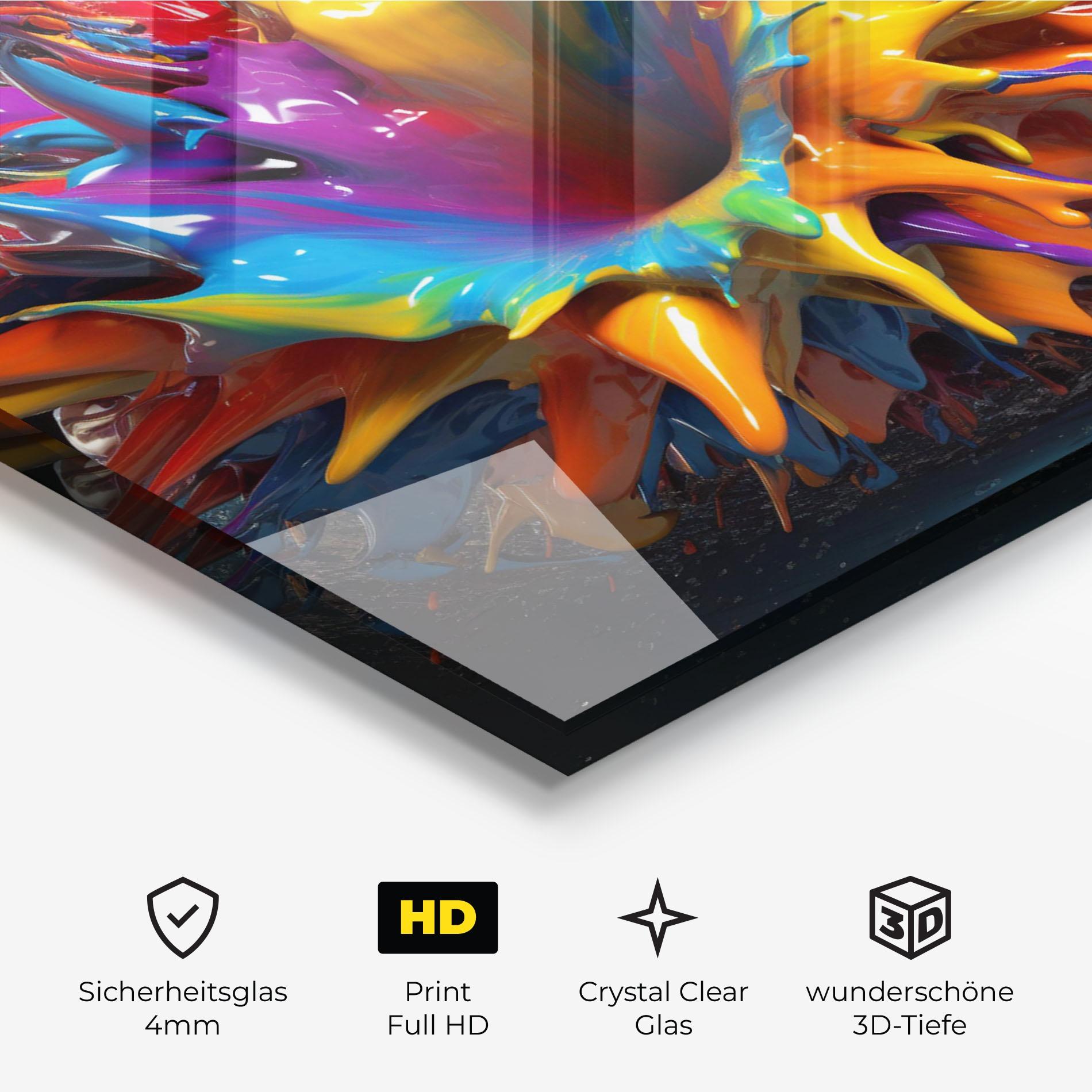 Glasbild 3d Color Splash mockup 3