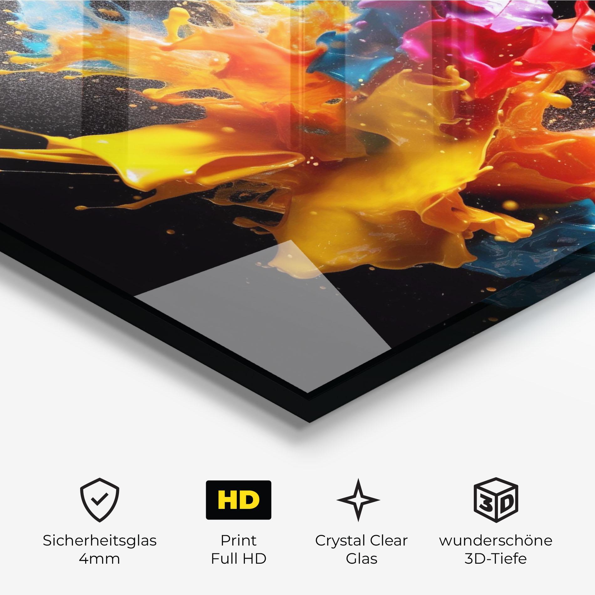 Glasbild Colors Splashing mockup 3
