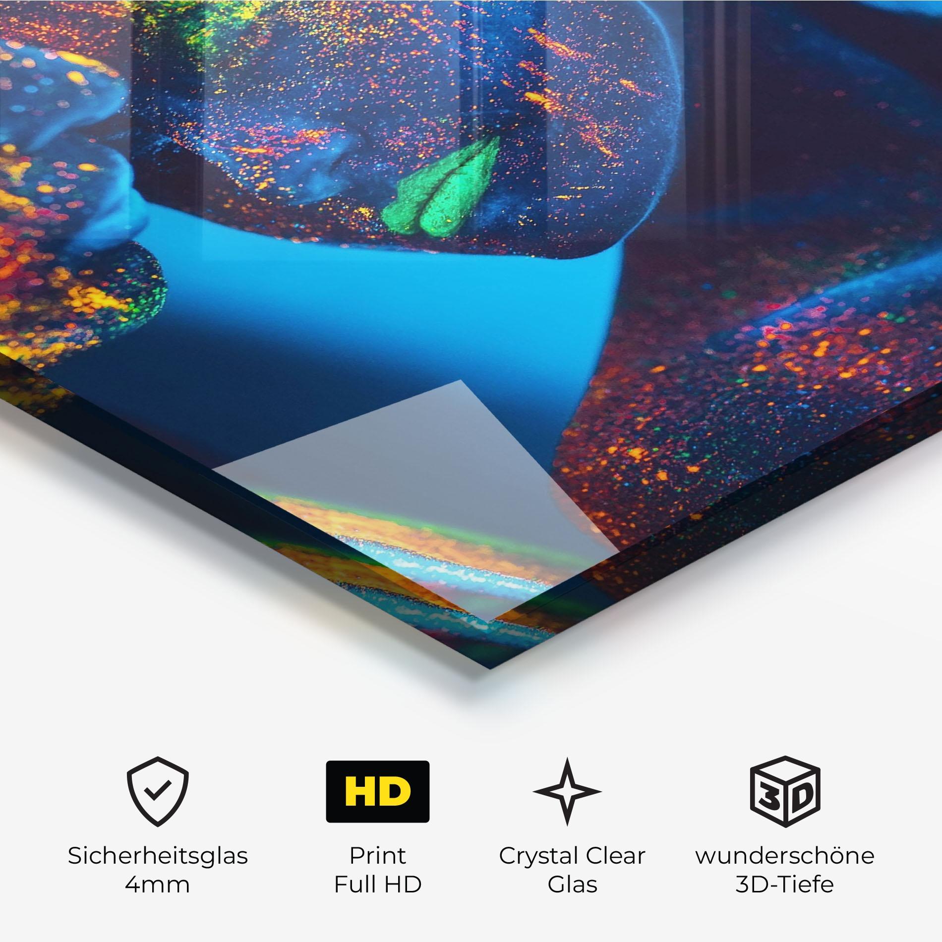 Glasbild Fluorescent Couple mockup 3