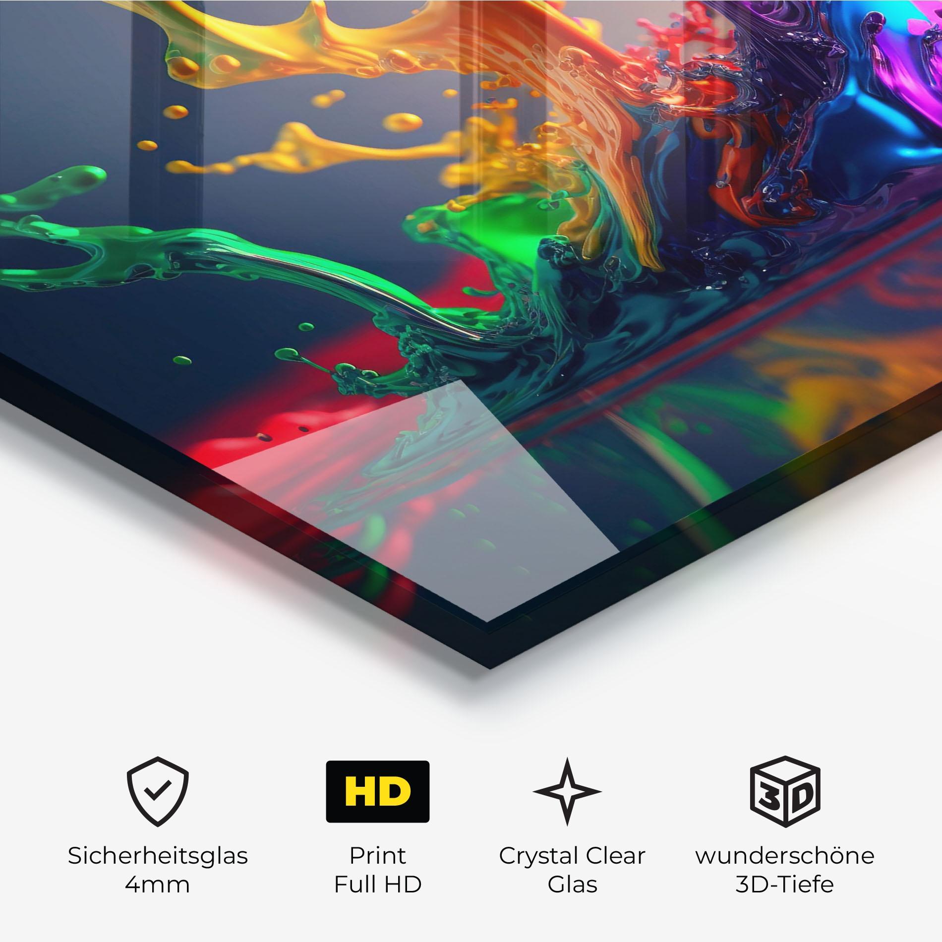 Glasbild Green Color Splash mockup 3