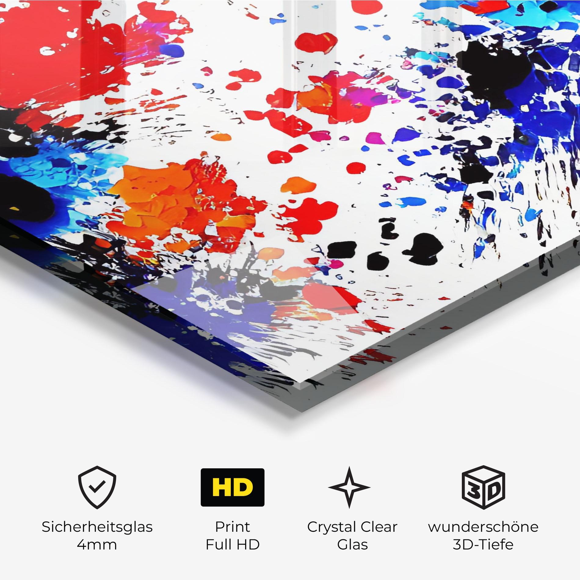 Glasbild Oil Red Paint mockup 3