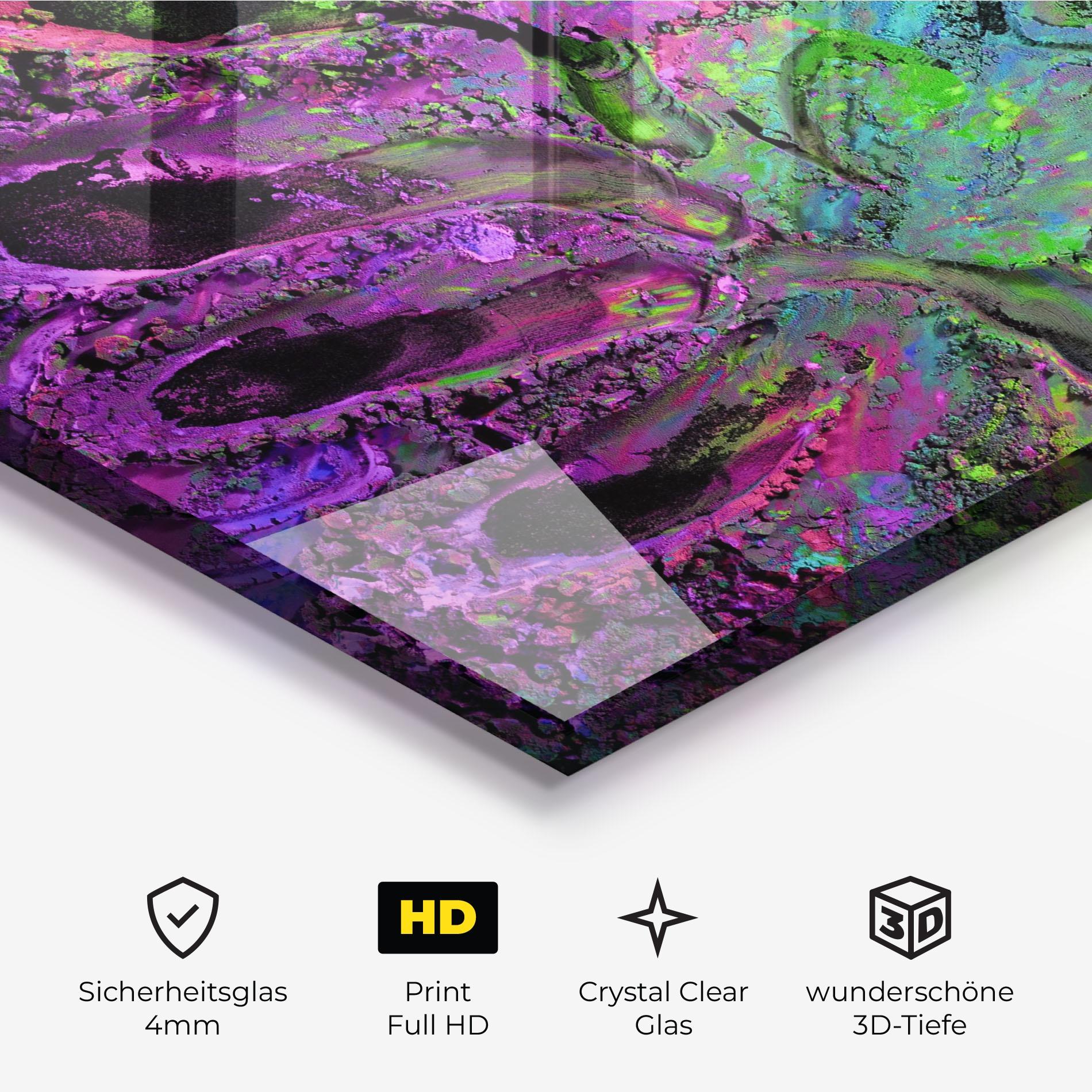 Glasbild Purple Powder mockup 3