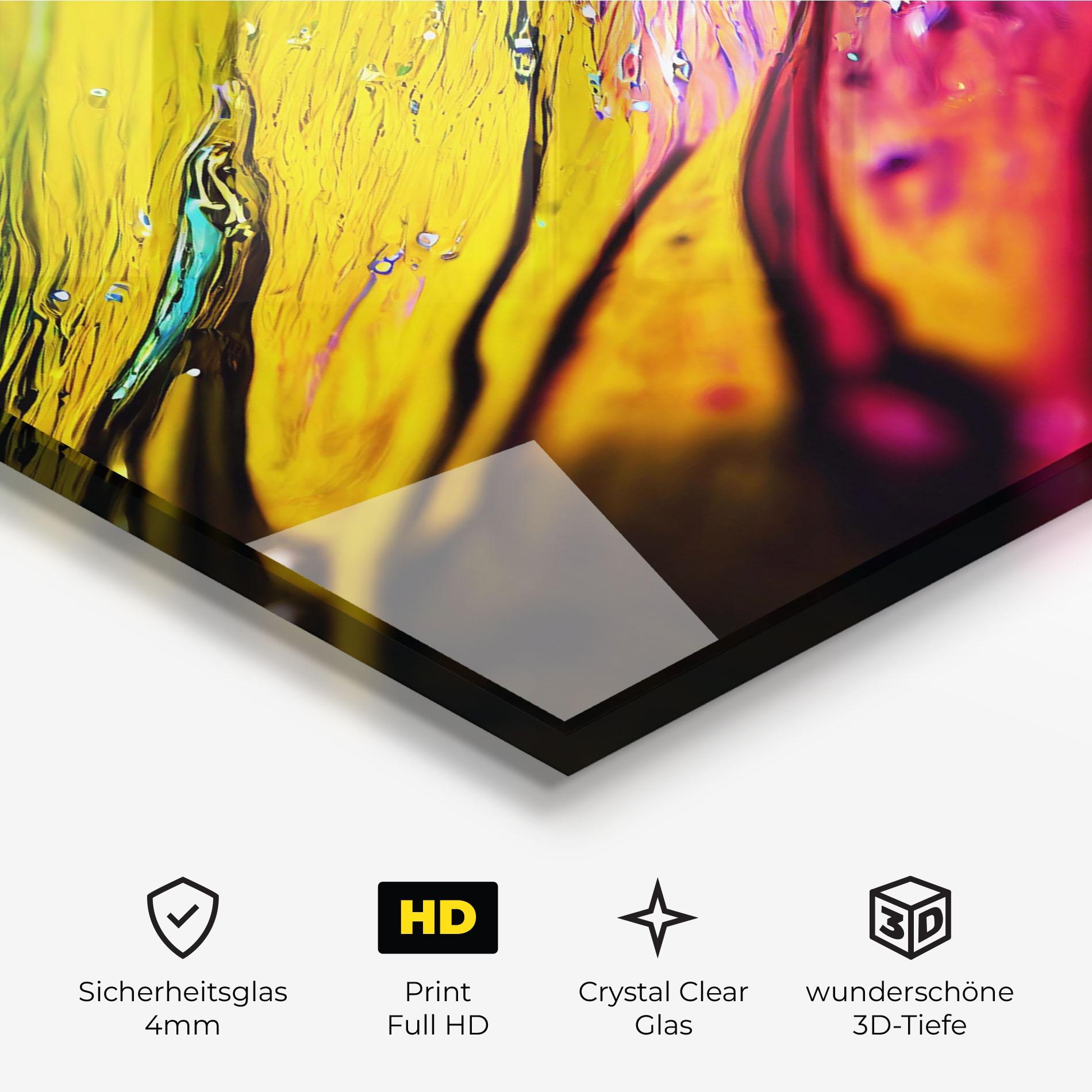 Glasbild Yellow Green mockup 3