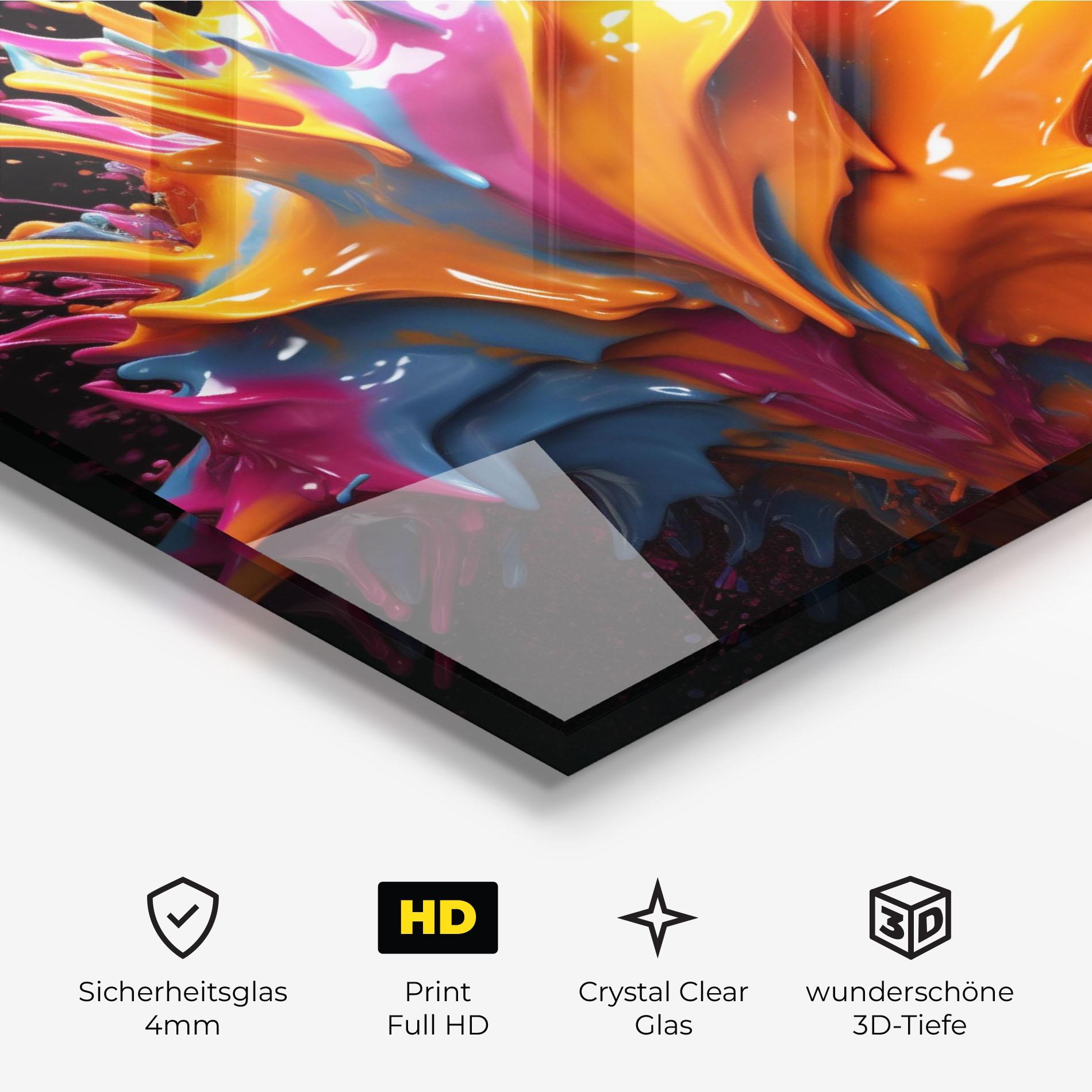 Glasbild Yellow Splash mockup 3