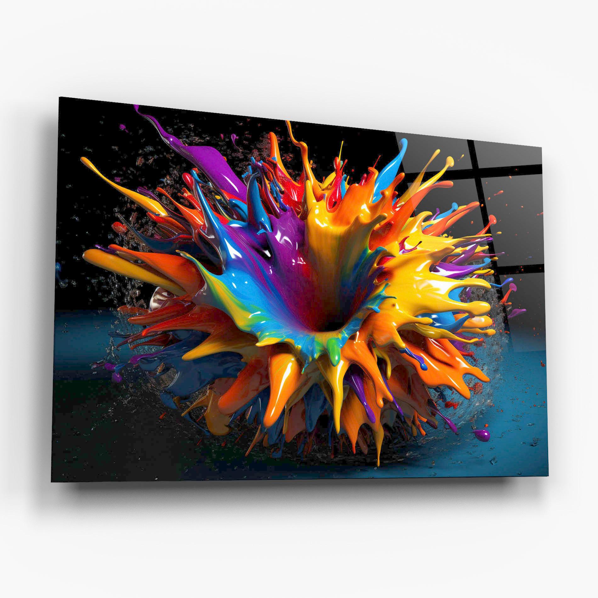 Glasbild 3d Color Splash mockup 6