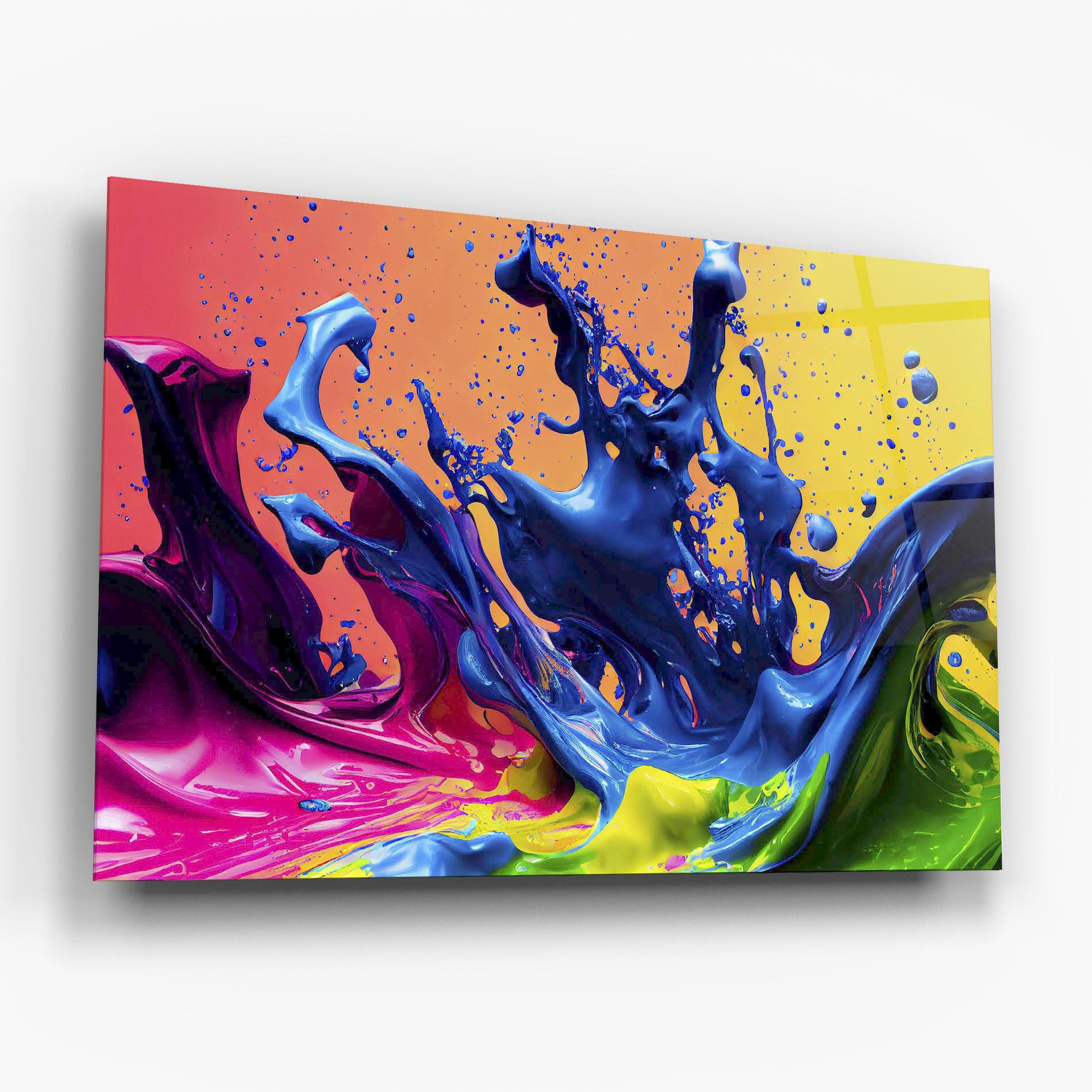 Glasbild Colorful Blue Explosion mockup 6