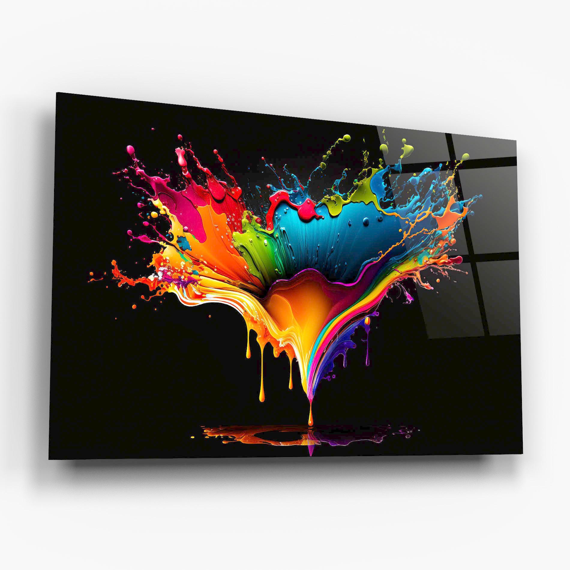 Glasbild Colorful Rainbow Splash mockup 6