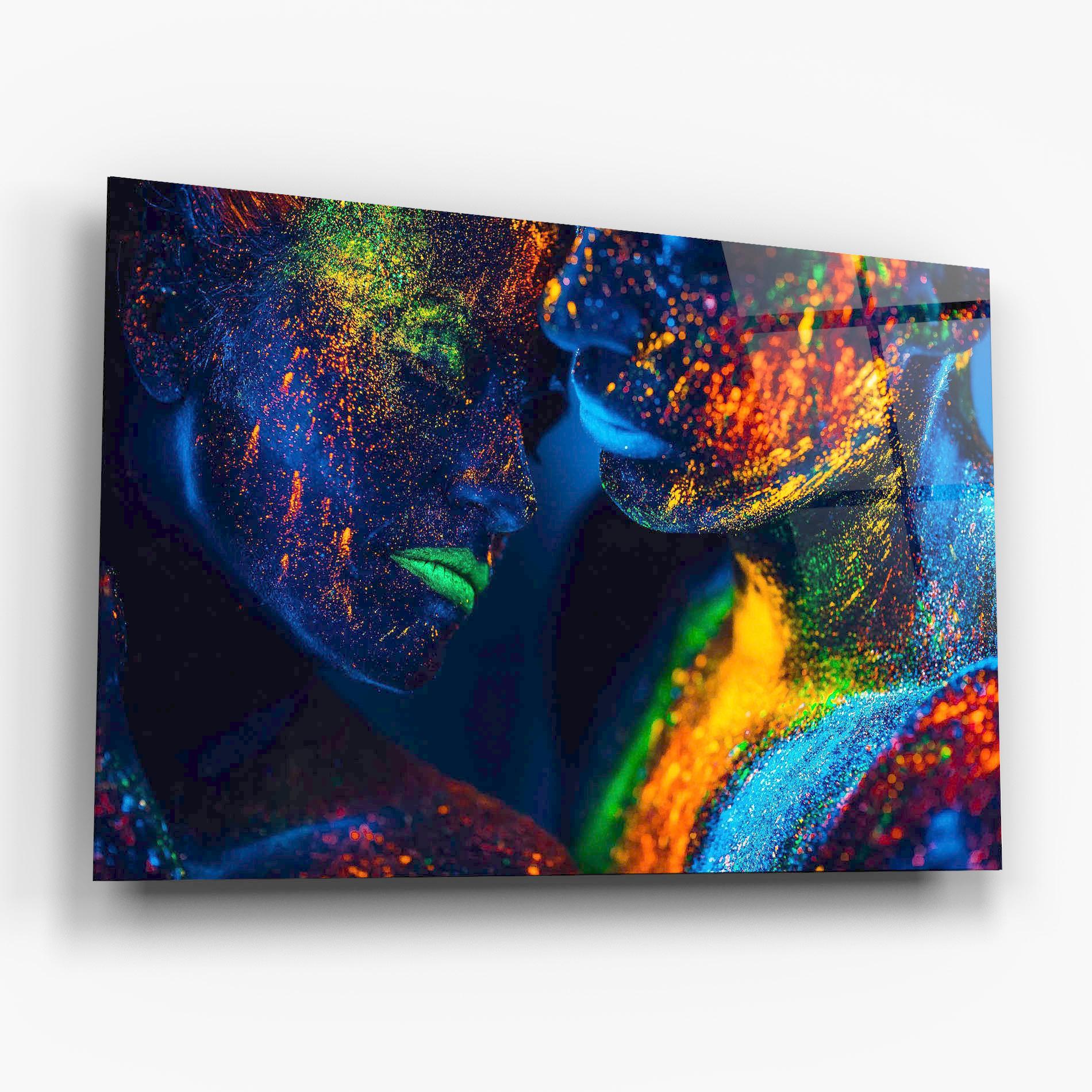 Glasbild Fluorescent Green Lips mockup 6