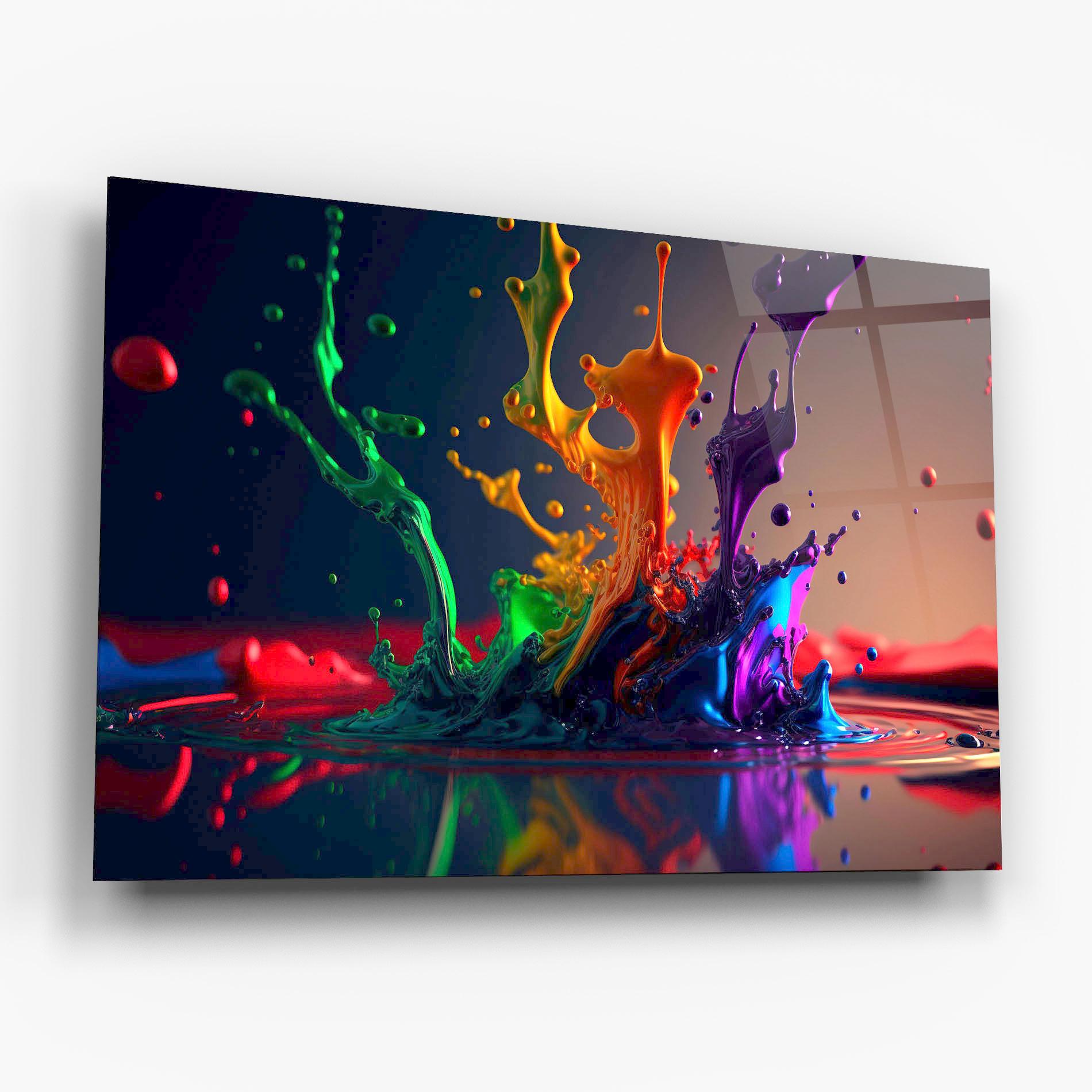 Glasbild Green Color Splash mockup 6