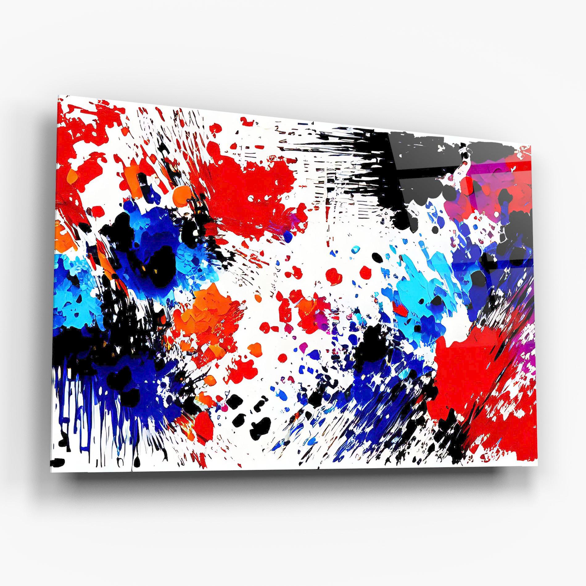 Glasbild Oil Red Paint mockup 6