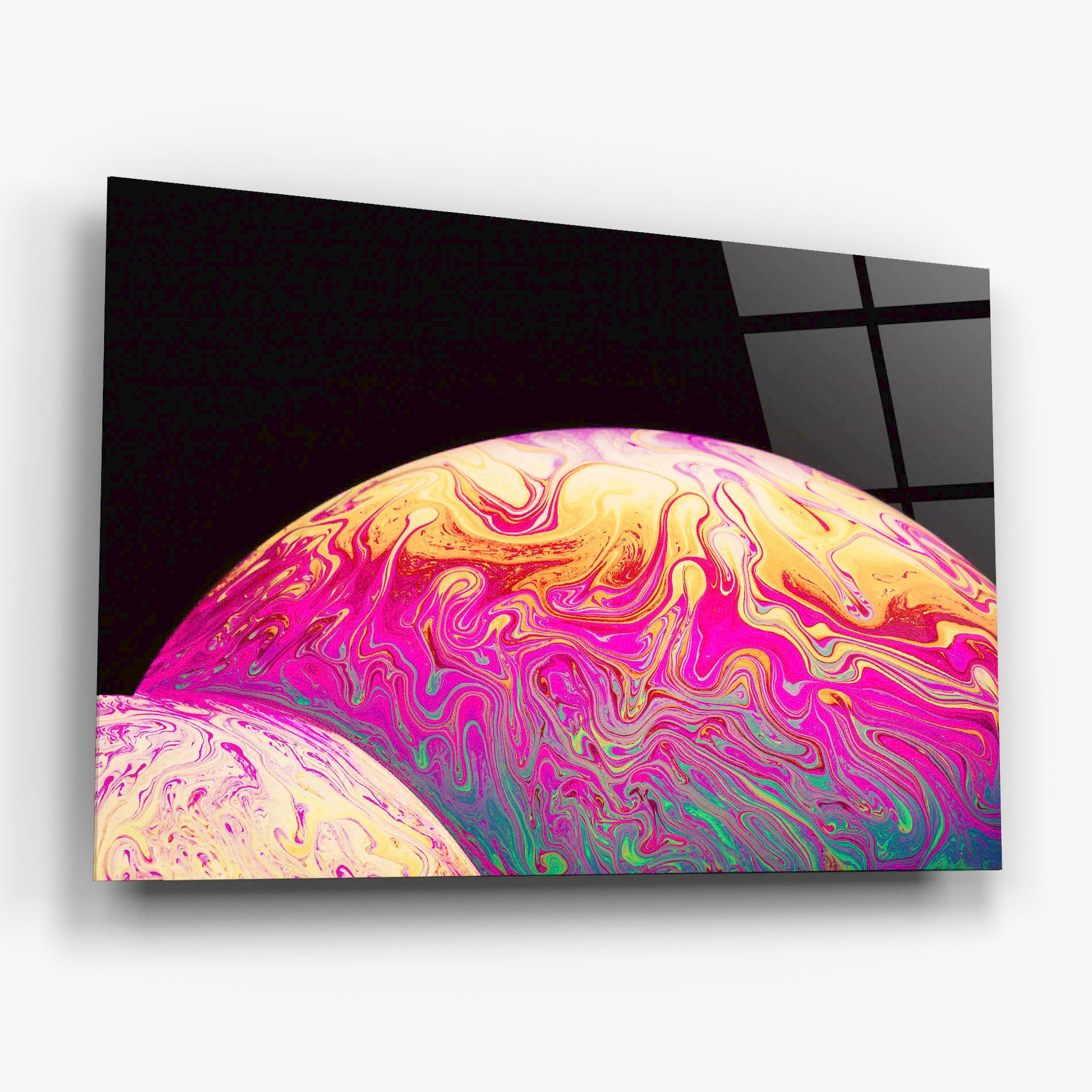 Glasbild Psychedelic Bubbles mockup 6