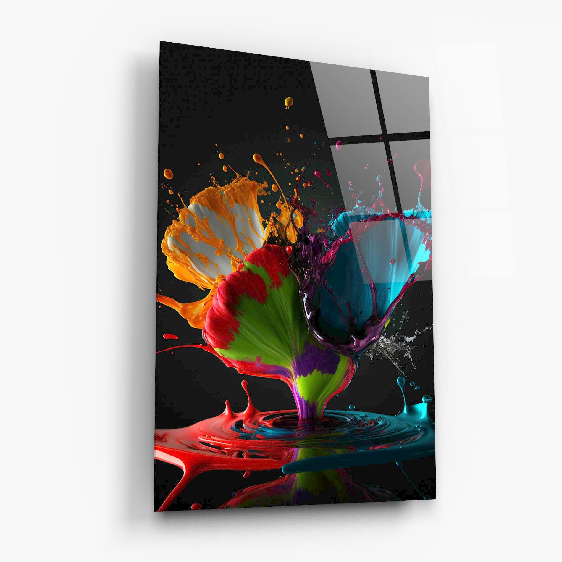 Glasbild Beautiful Colorful Splash mockup 6