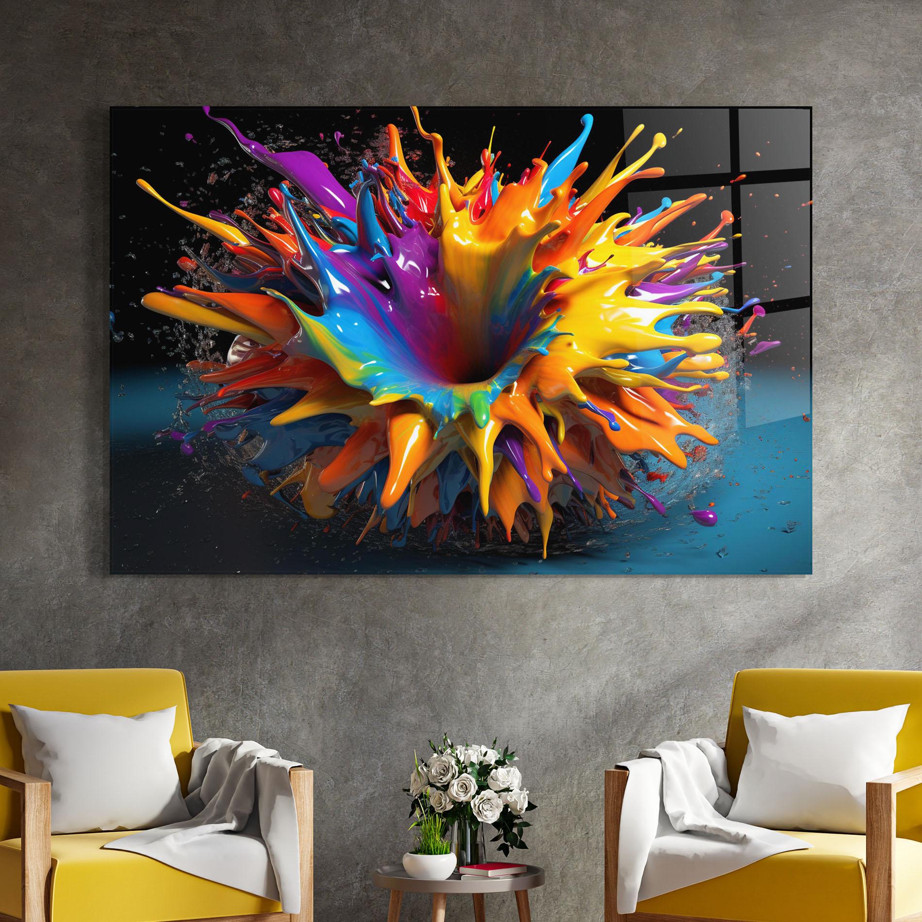 Glasbild 3d Color Splash mockup 4