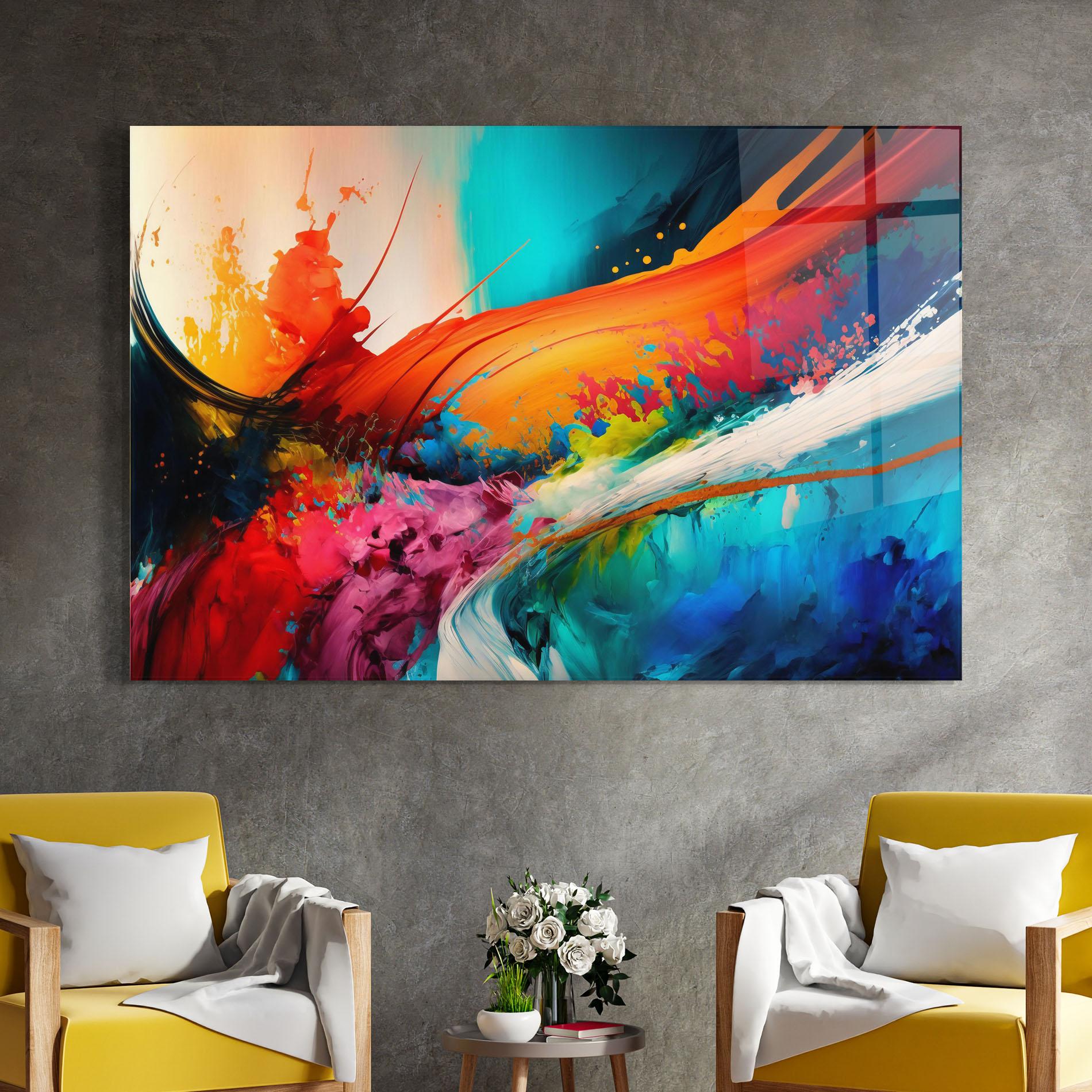 Glasbild Art Brush Strokes mockup 4