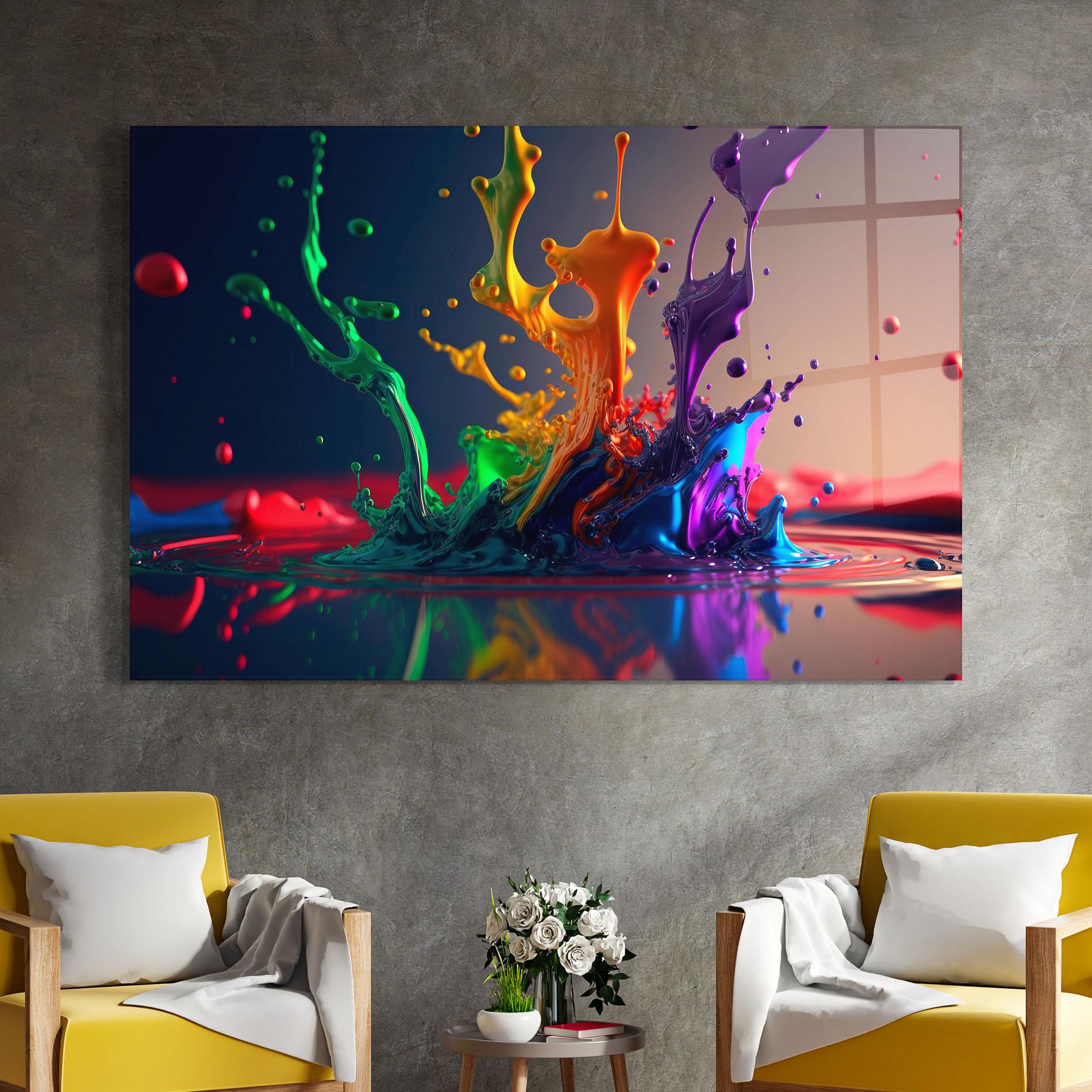 Glasbild Green Color Splash mockup 4