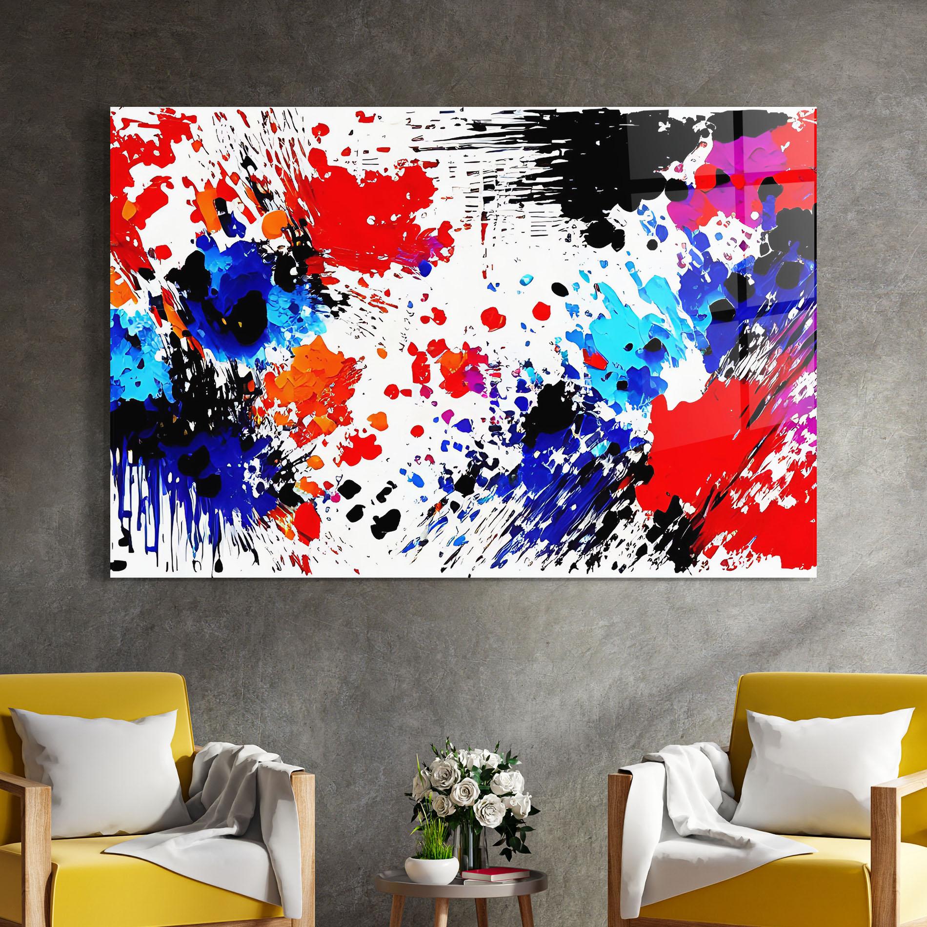 Glasbild Oil Red Paint mockup 4