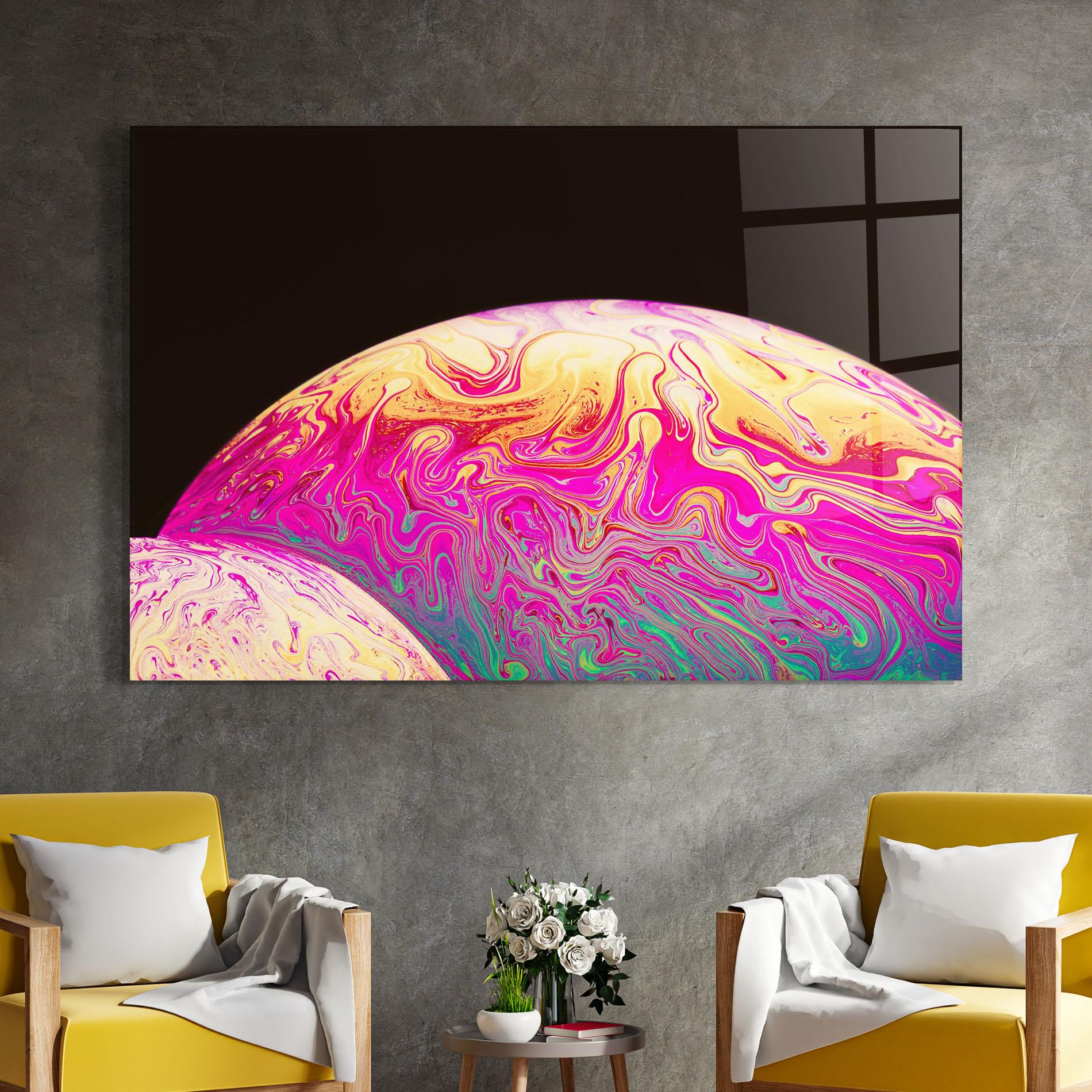 Glasbild Psychedelic Bubbles mockup 4