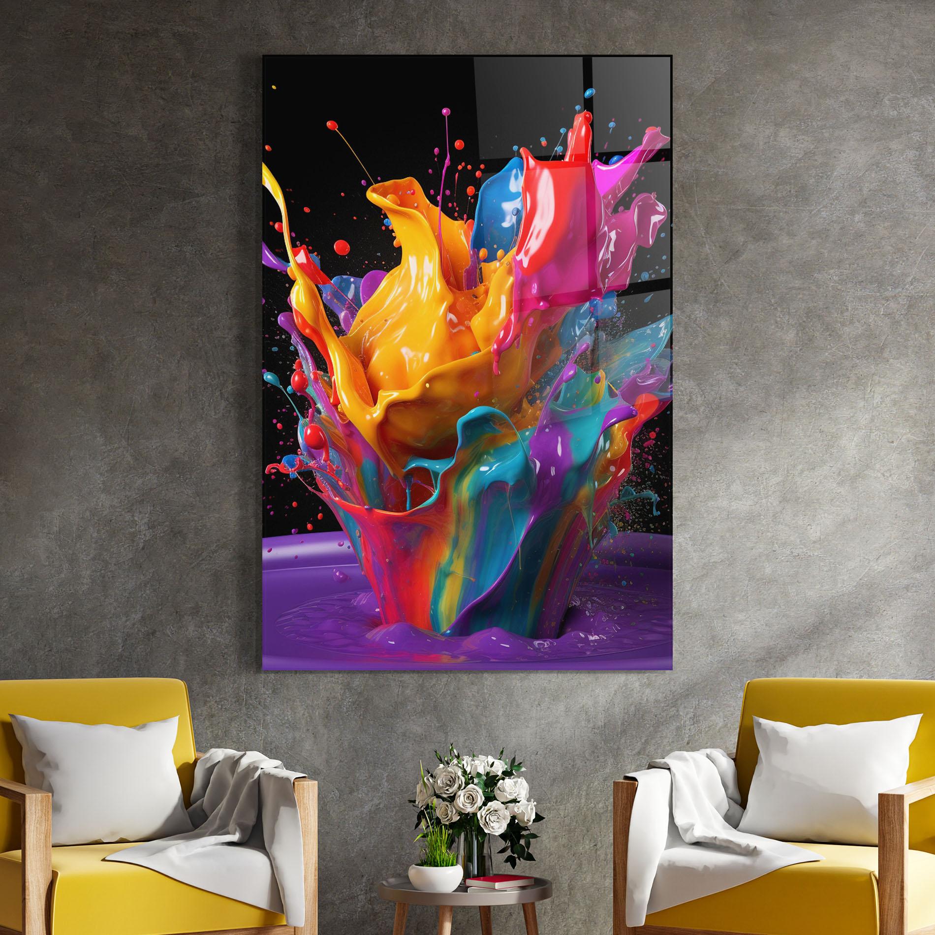 Glasbild Brightly Color Splashing mockup 4
