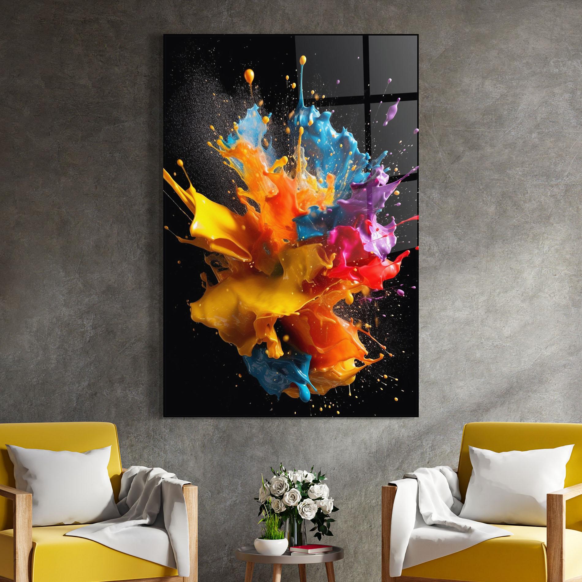 Glasbild Colors Splashing mockup 4