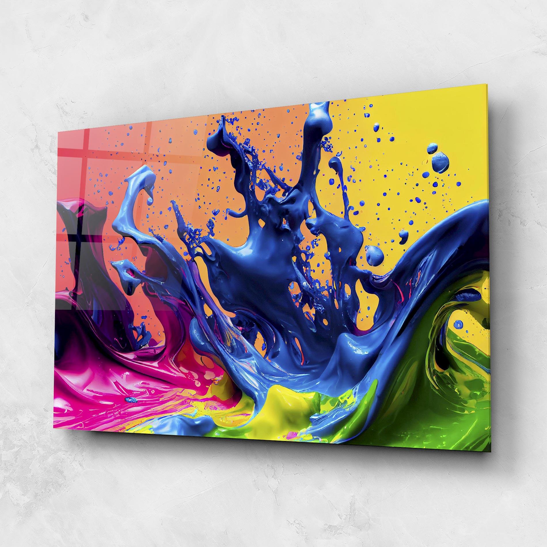 Glasbild Colorful Blue Explosion mockup 1