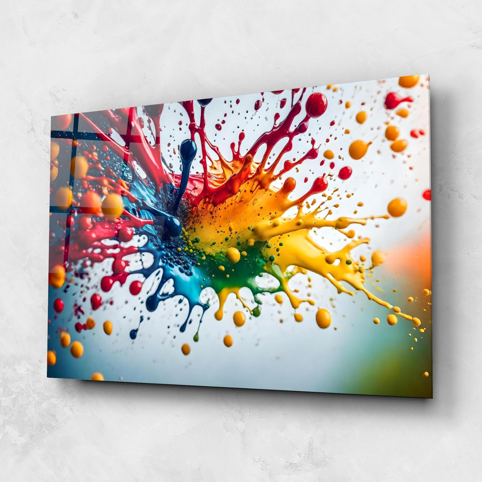 Glasbild Colorful Splash Rainbow mockup 1