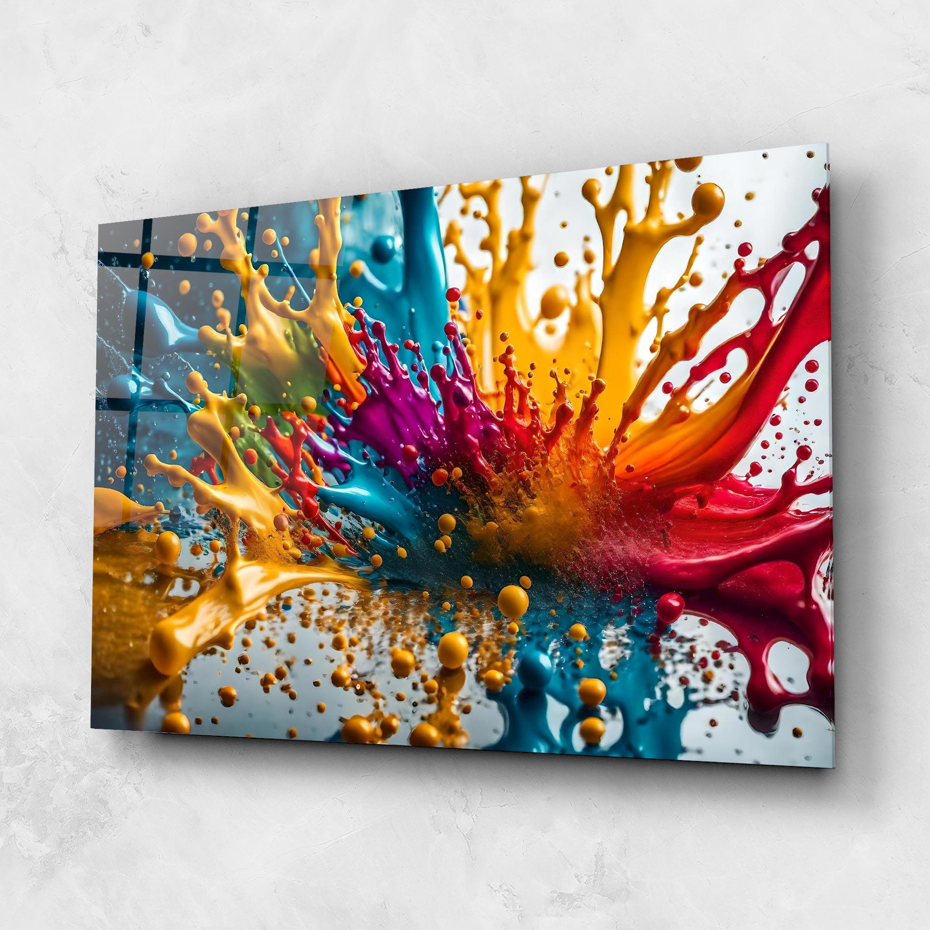 Glasbild Colorful Water Splash mockup 1
