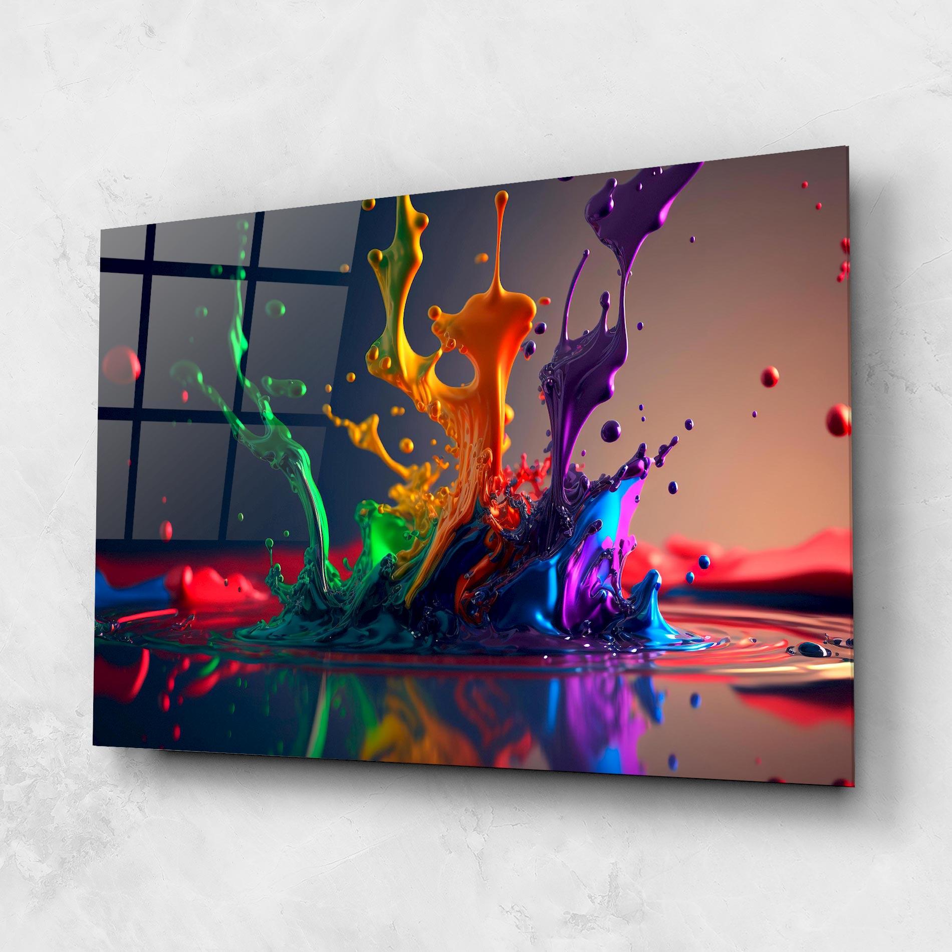 Glasbild Green Color Splash mockup 1