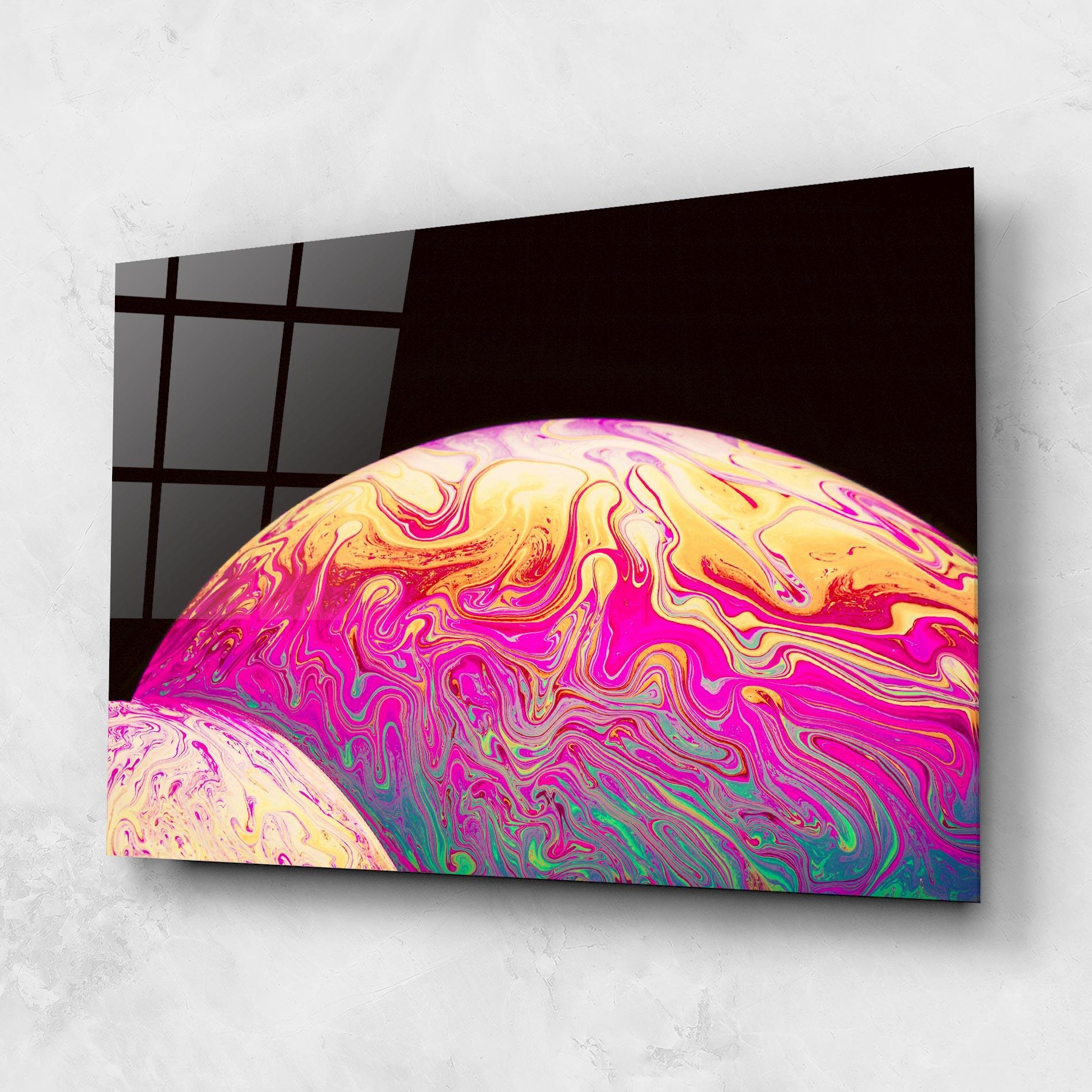 Glasbild Psychedelic Bubbles mockup 1