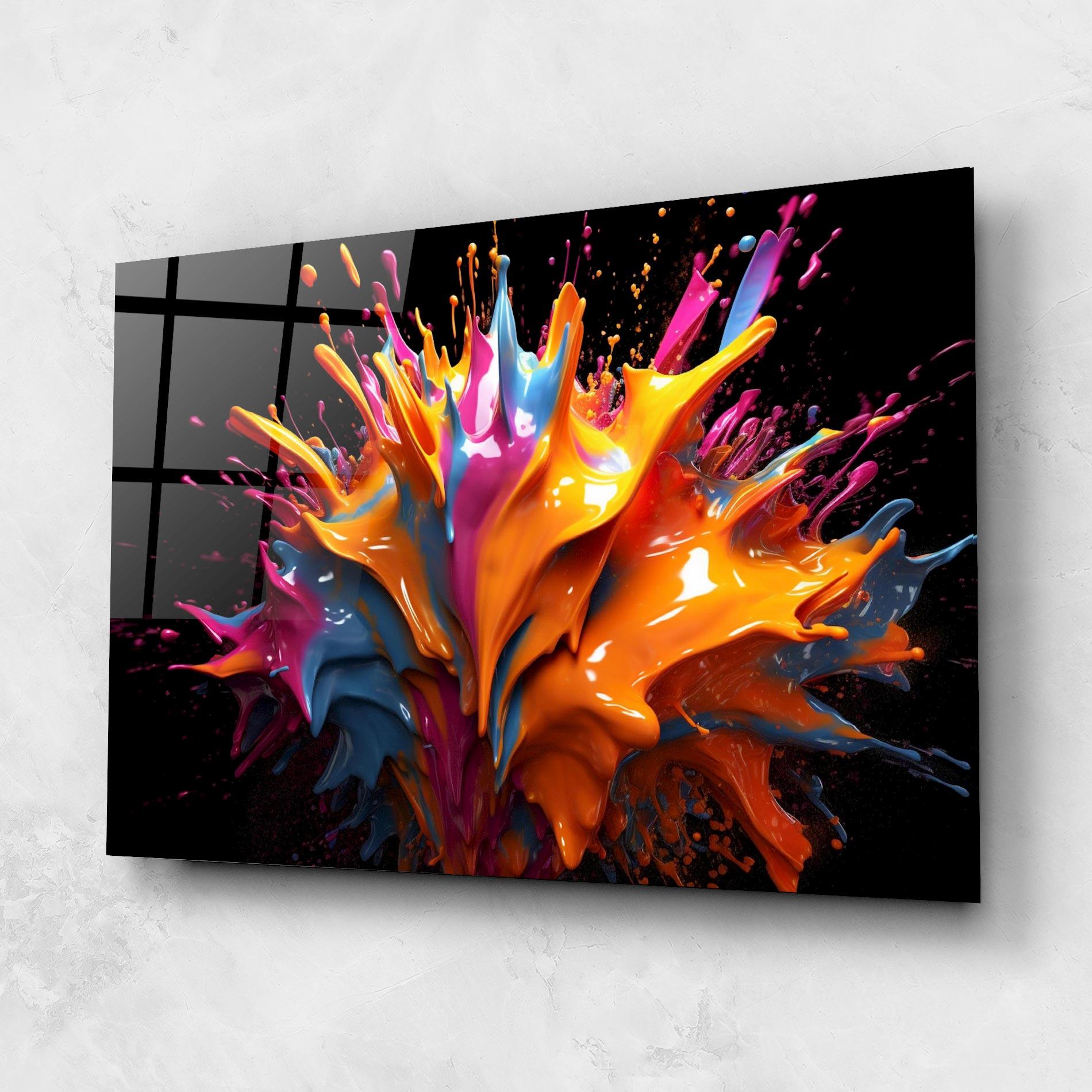 Glasbild Yellow Splash mockup 1