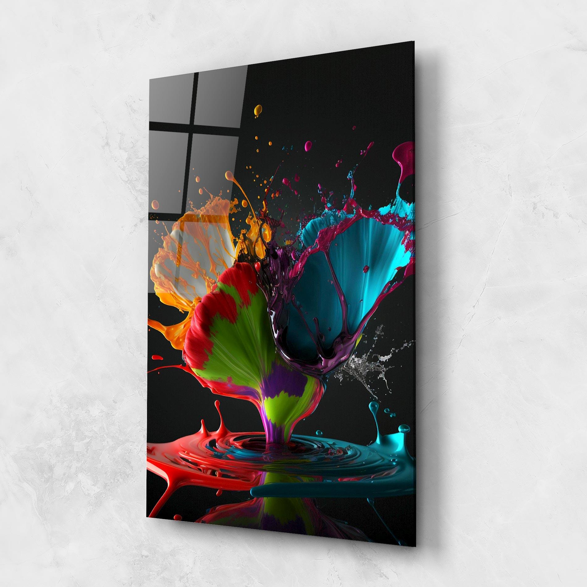 Glasbild Beautiful Colorful Splash mockup 1