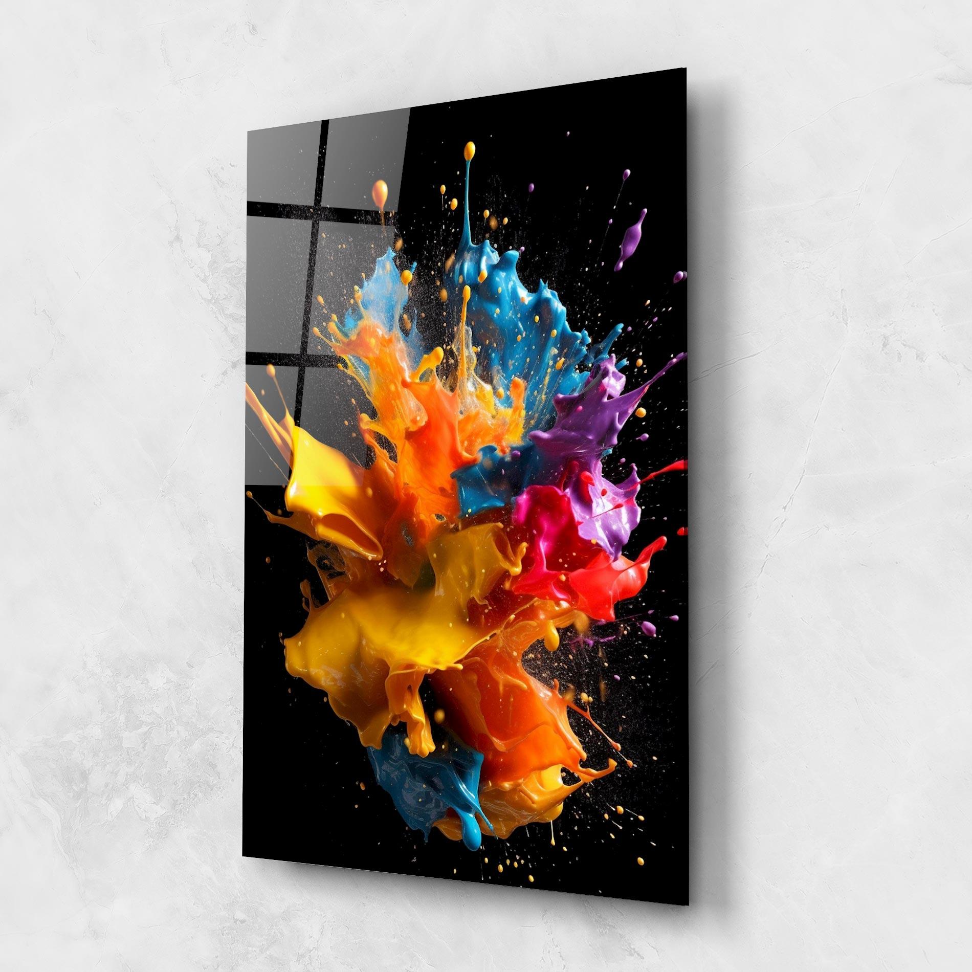 Glasbild Colors Splashing mockup 1