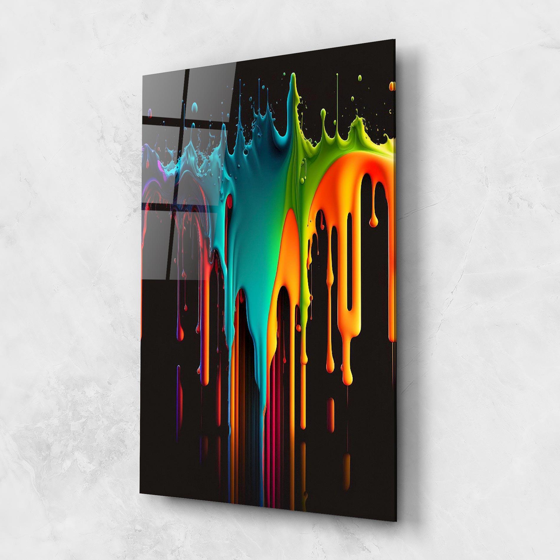 Glasbild Rainbow Floating Colors mockup 1