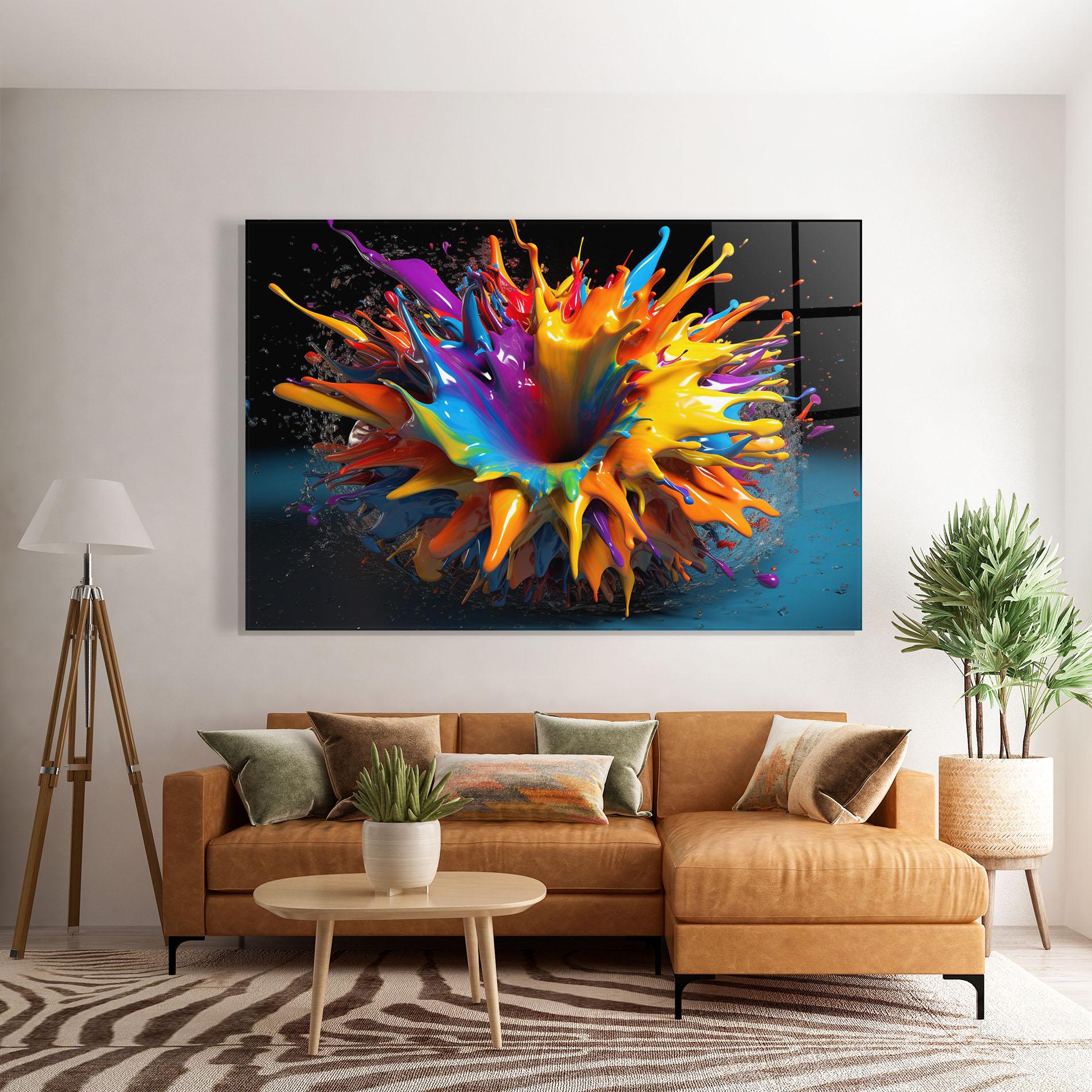 Glasbild 3d Color Splash mockup 7