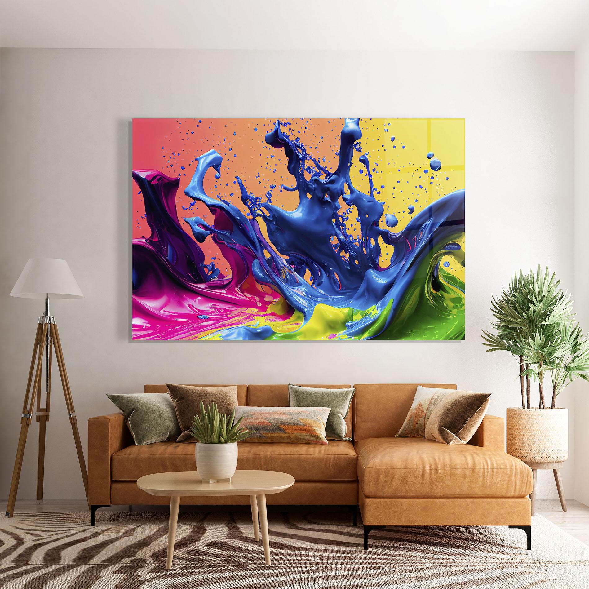 Glasbild Colorful Blue Explosion mockup 7