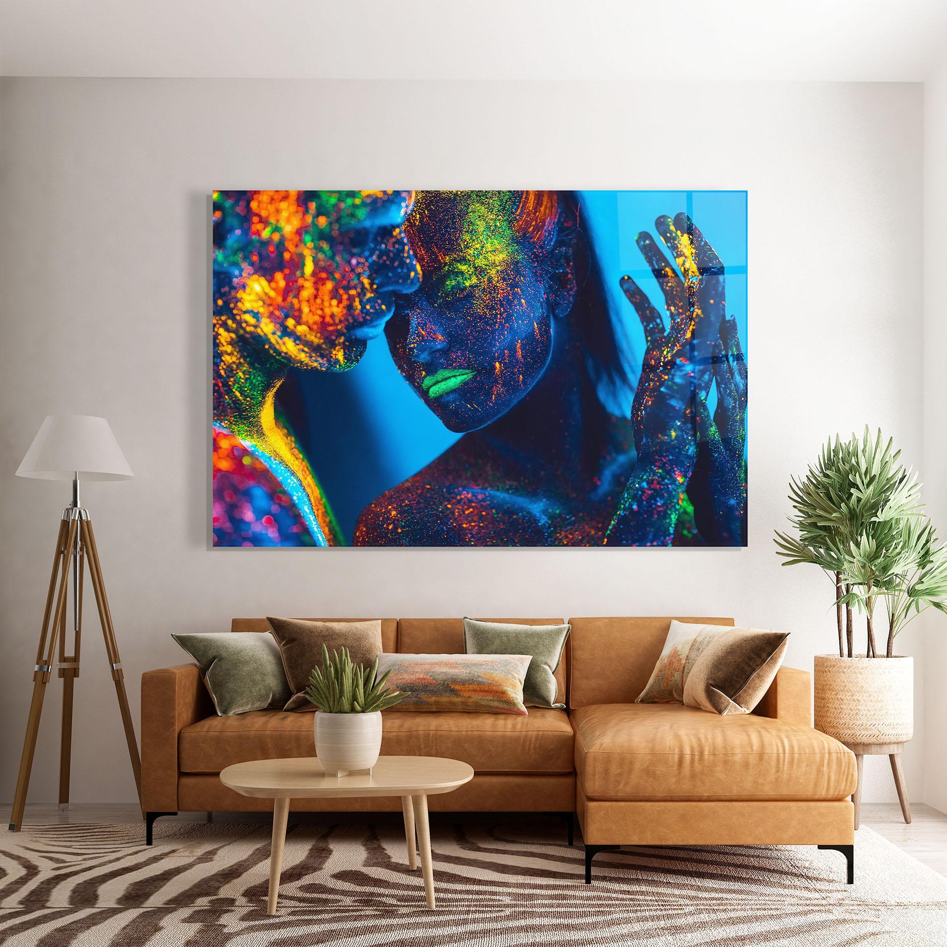 Glasbild Fluorescent Couple mockup 7