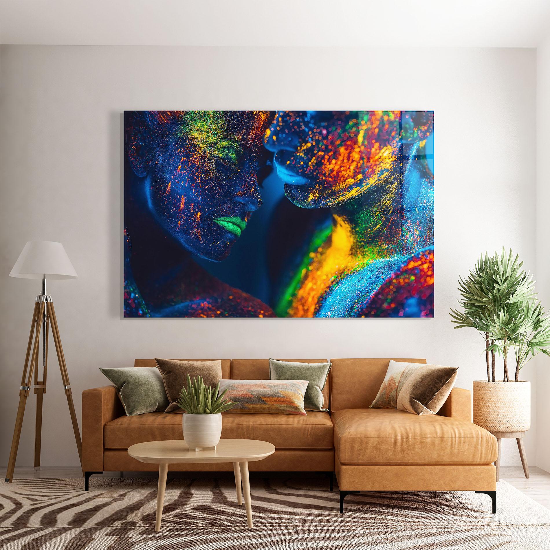 Glasbild Fluorescent Green Lips mockup 7