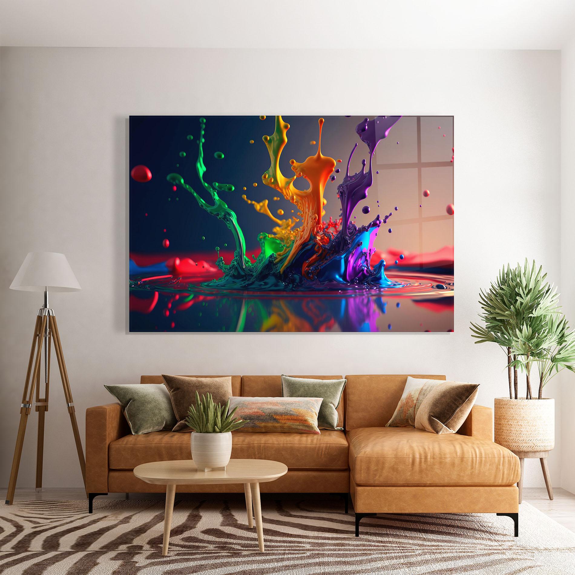 Glasbild Green Color Splash mockup 7