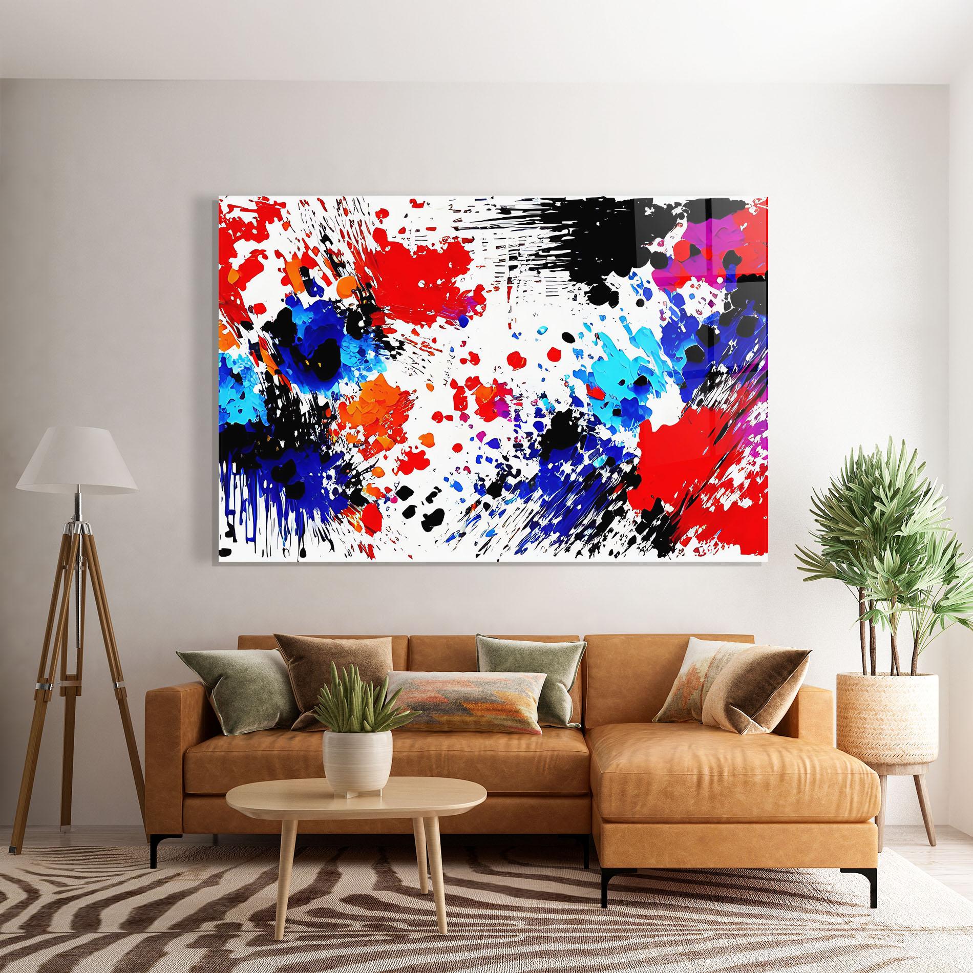 Glasbild Oil Red Paint mockup 7