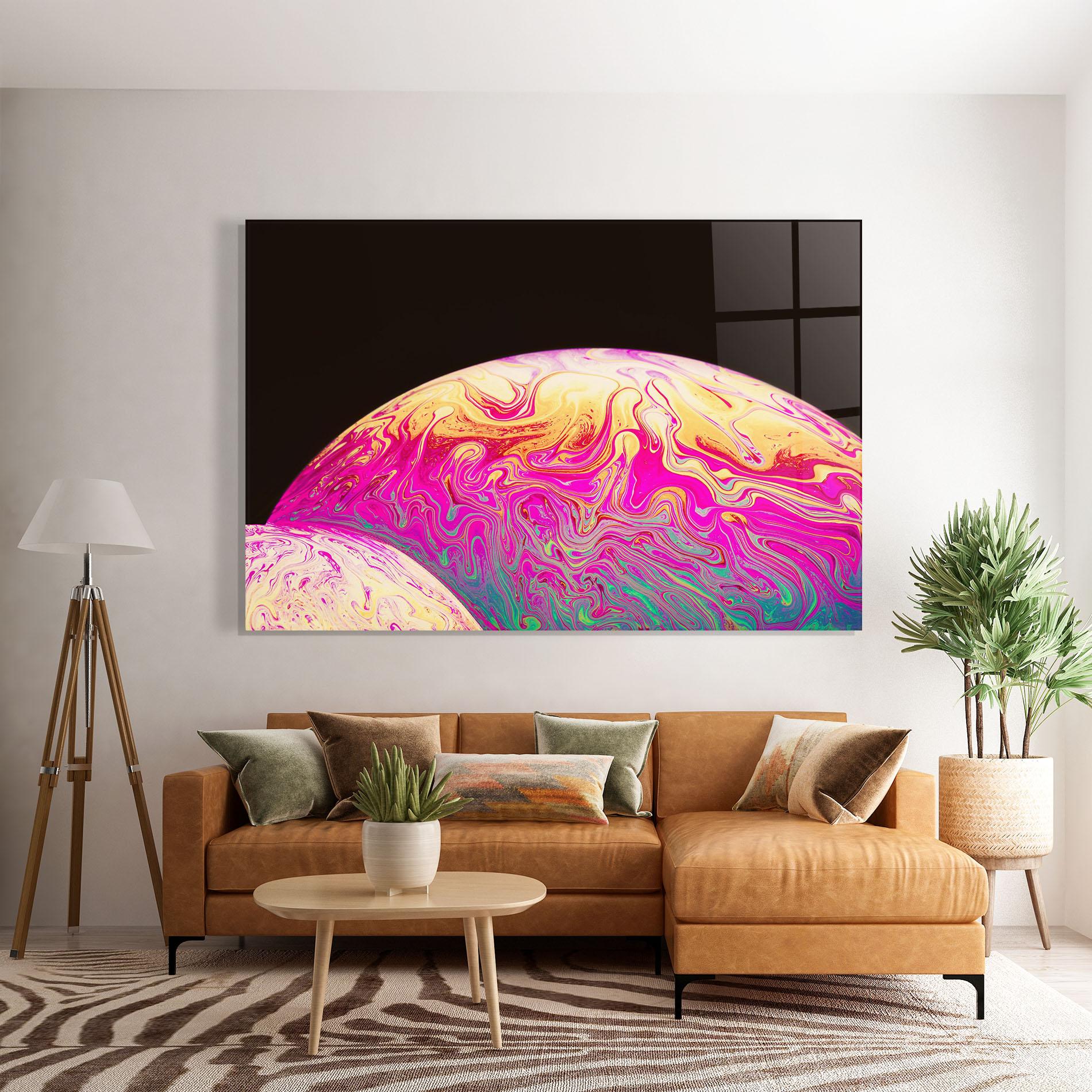 Glasbild Psychedelic Bubbles mockup 7