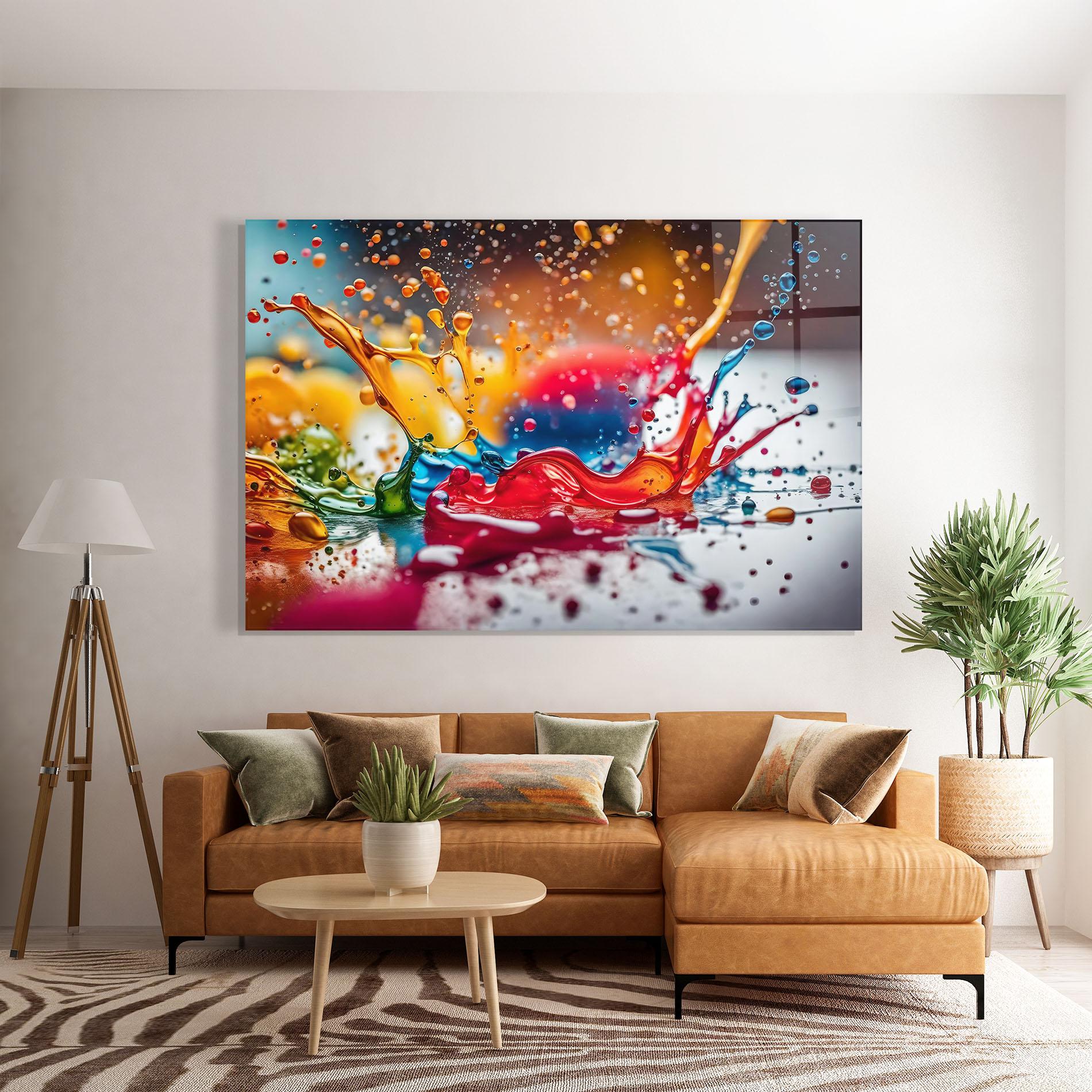 Glasbild Water Color Splash mockup 7