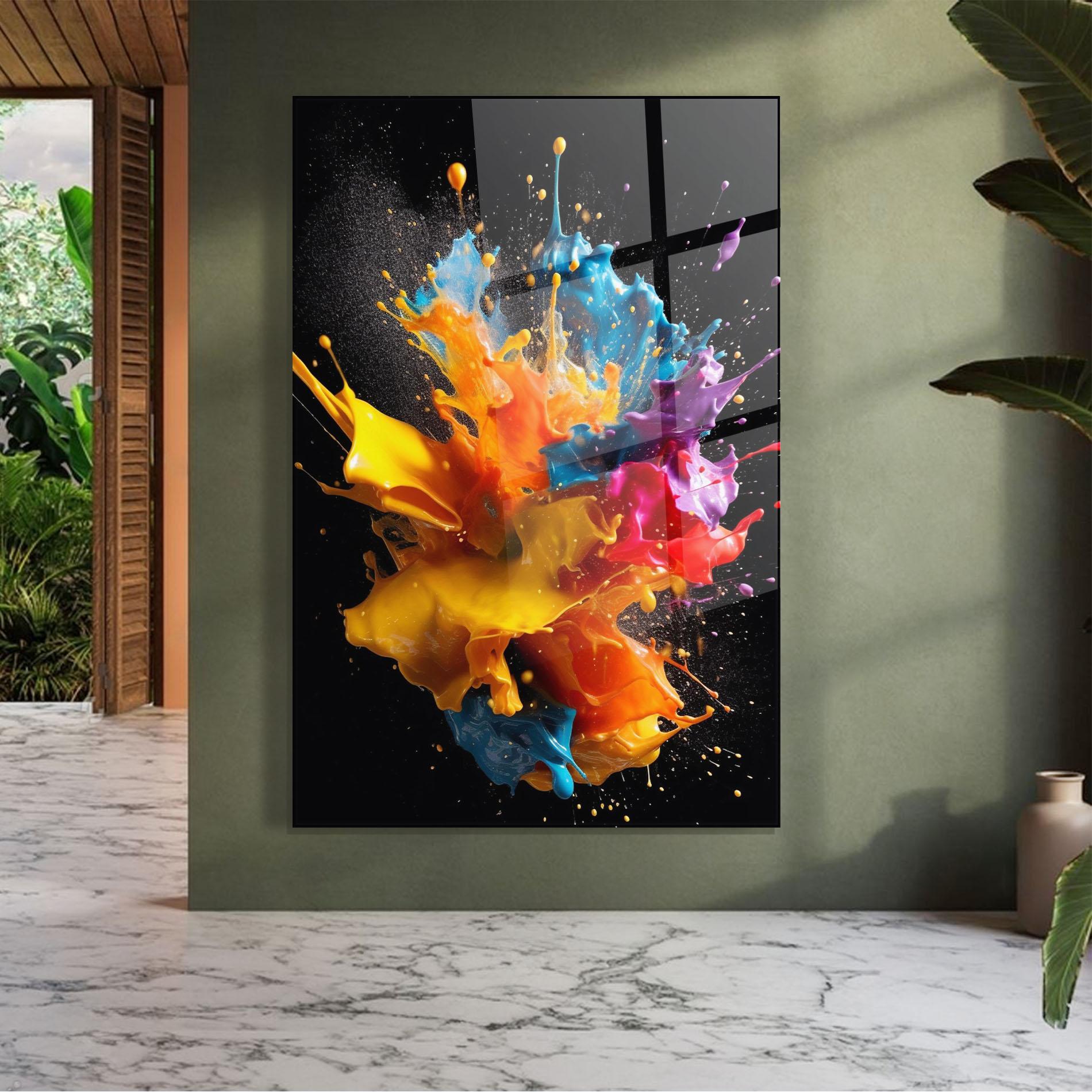 Glasbild Colors Splashing mockup 7
