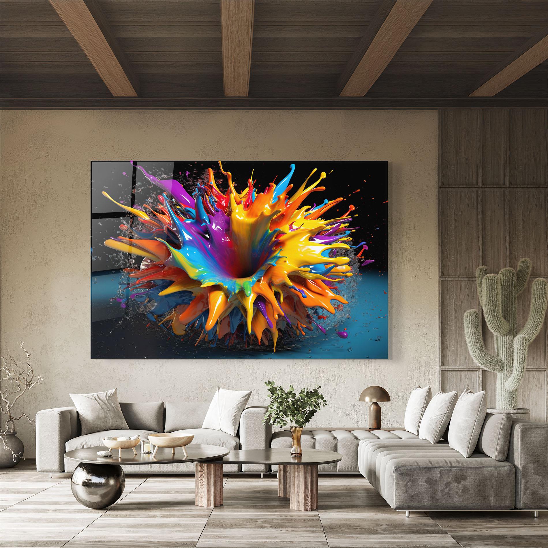 Glasbild 3d Color Splash mockup 8