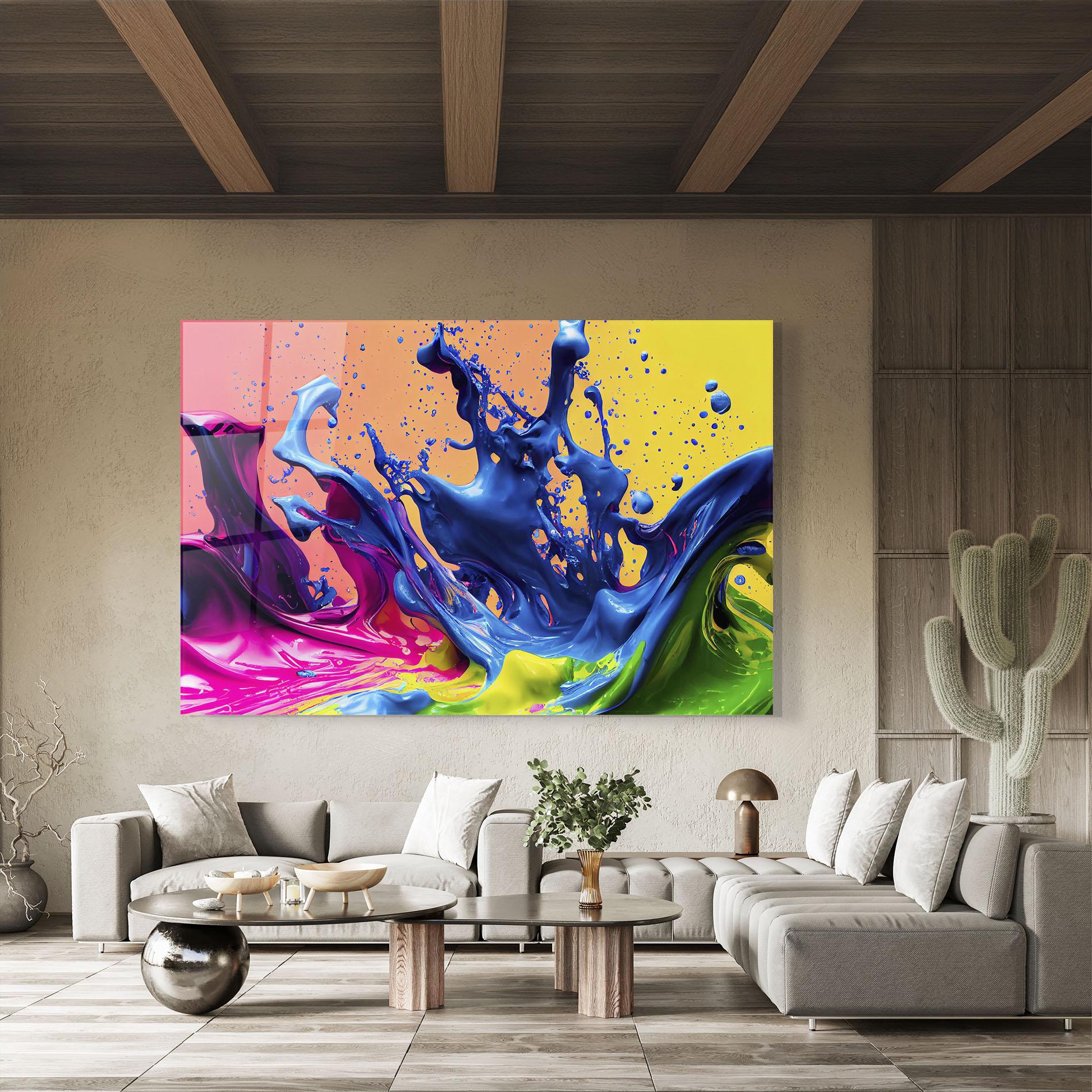 Glasbild Colorful Blue Explosion mockup 8