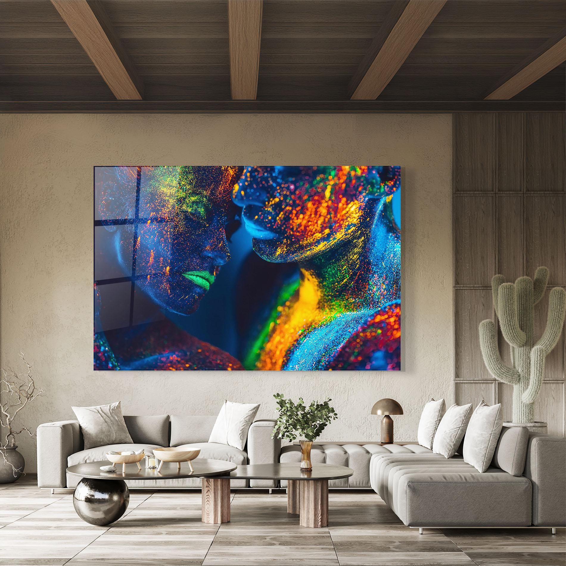 Glasbild Fluorescent Green Lips mockup 8