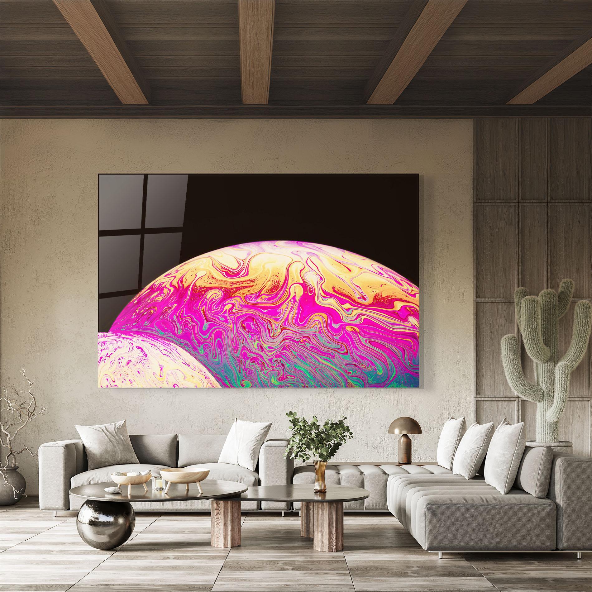 Glasbild Psychedelic Bubbles mockup 8